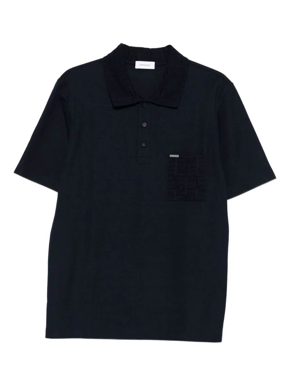 logo-plaque polo shirt - 1