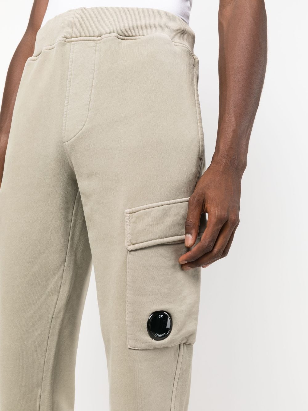 logo-plaque cotton track pants - 5