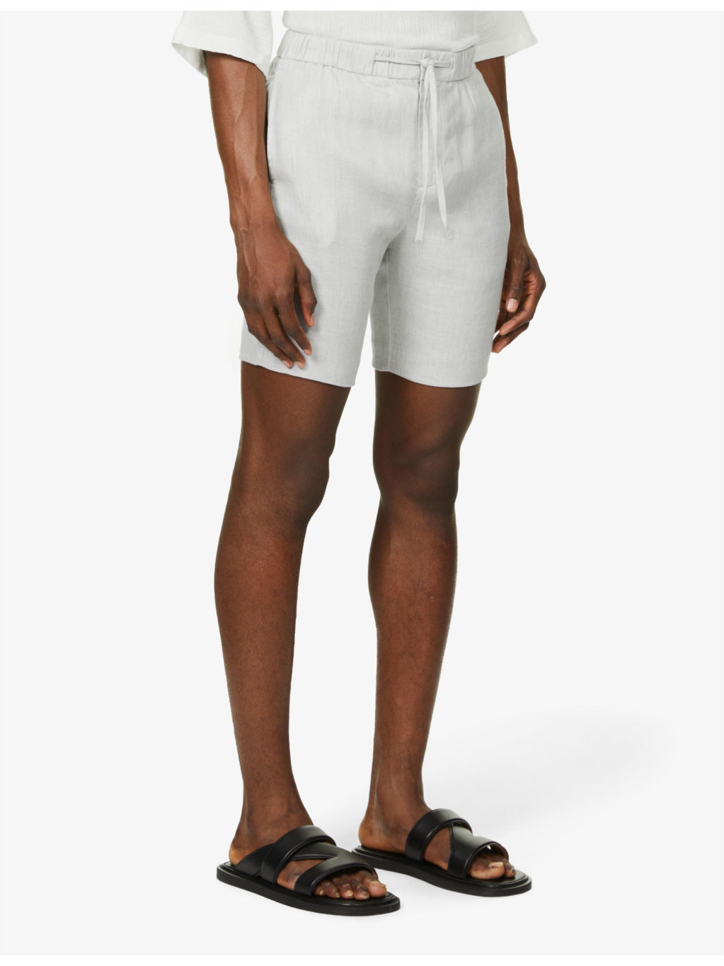 Felipe high-rise linen-cotton blend shorts - 3