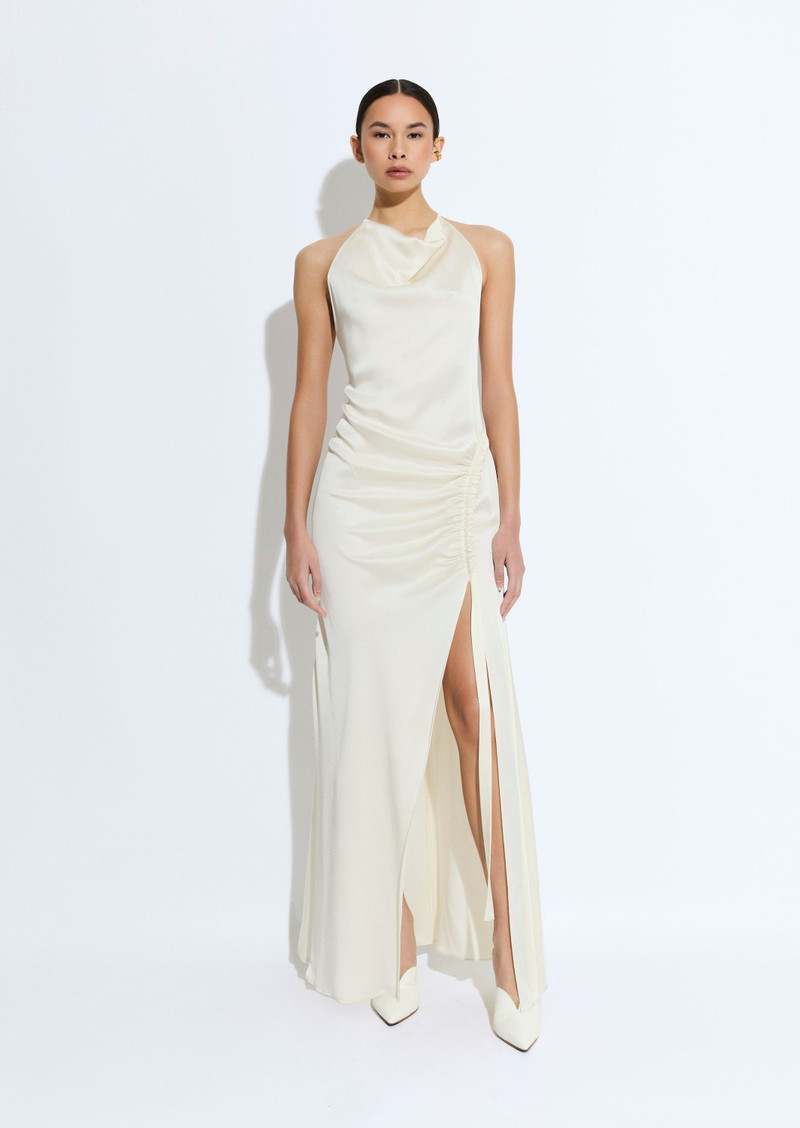 LAPOINTE Satin Cowl Neck Tab Gown outlook