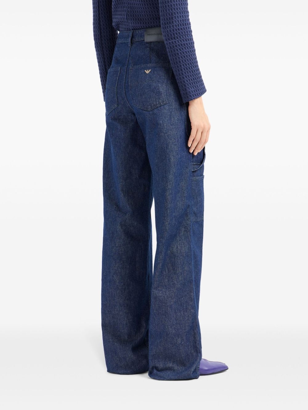 multi-pockets wide-legged jeans - 3