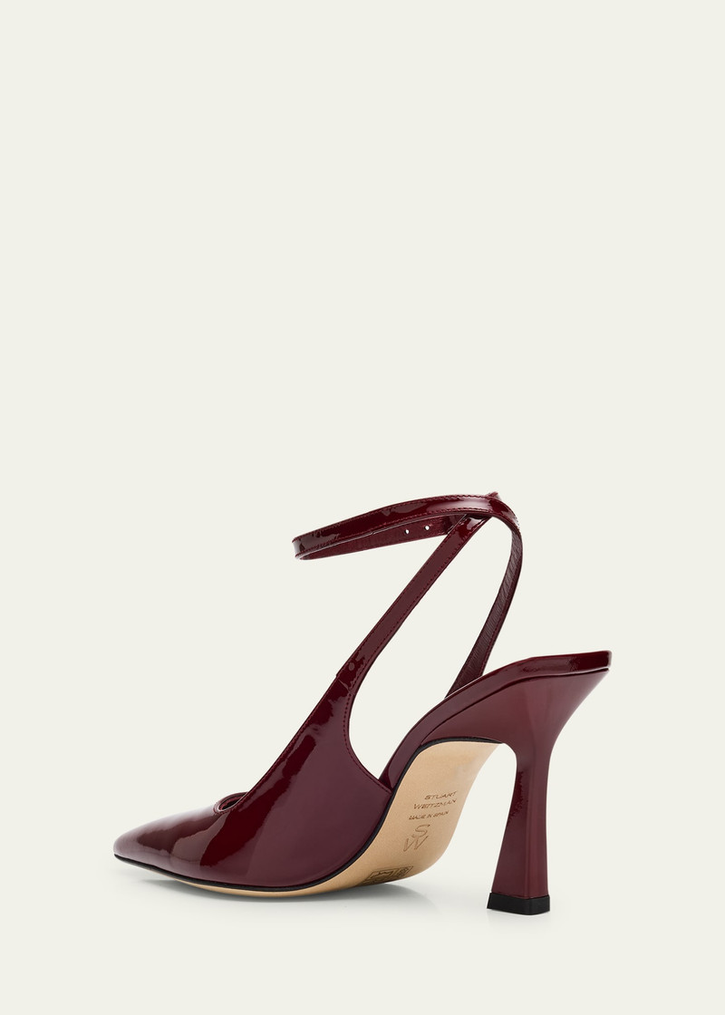 Stuart Weitzman Vinnie Patent Leather Ankle-Strap Pumps outlook