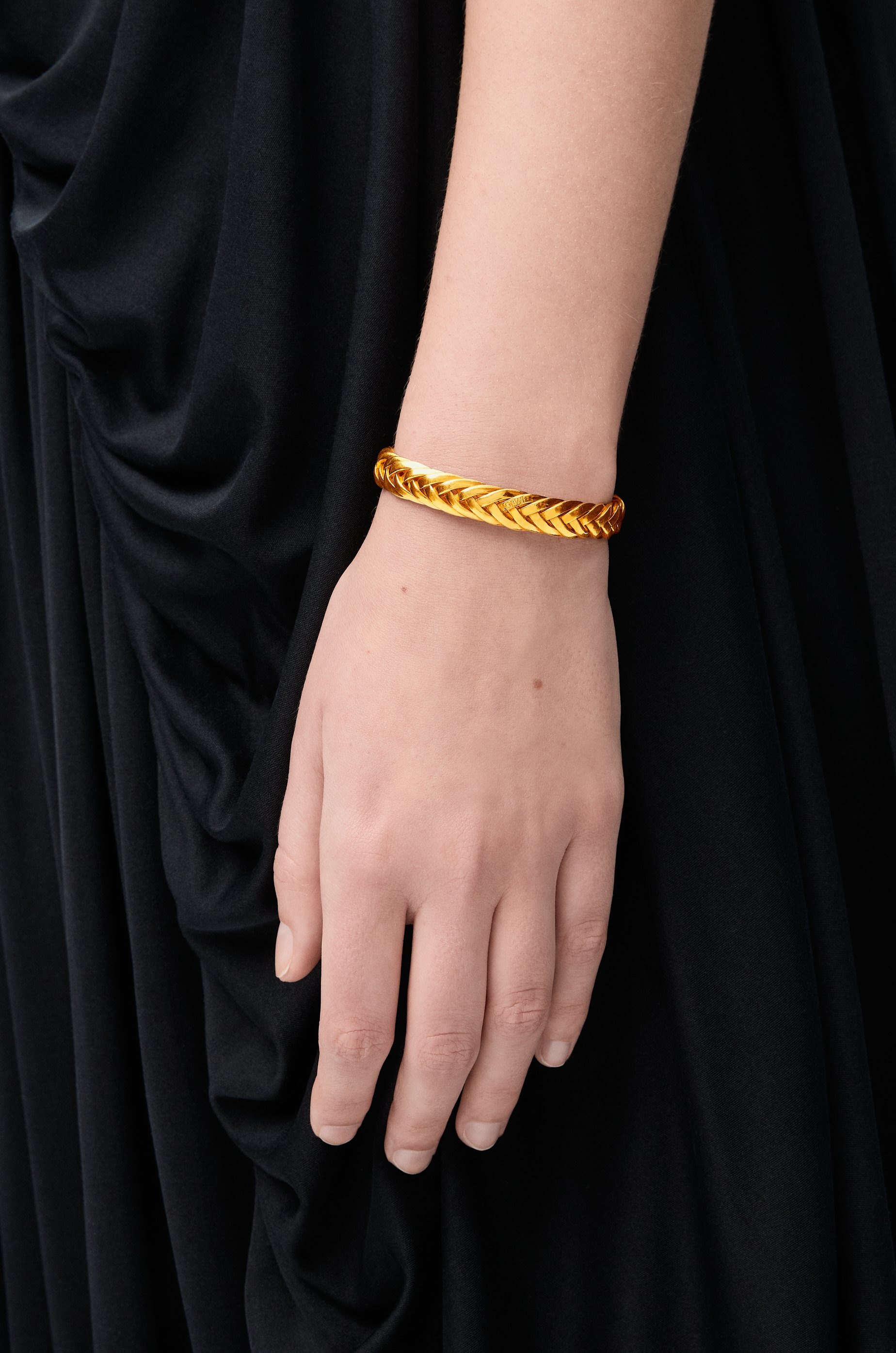 Thin braided cuff in sterling silver - 2