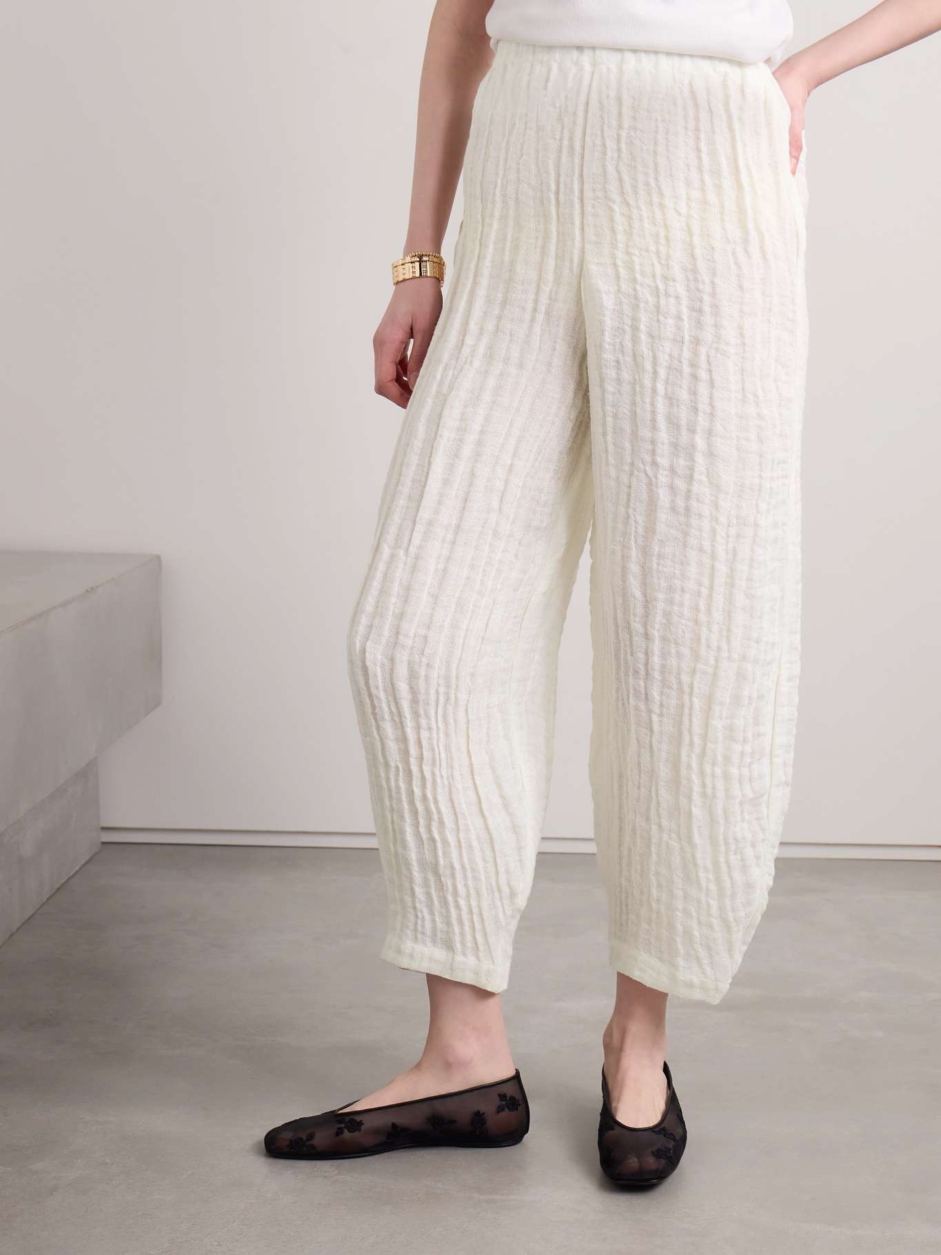 Mikele organic linen-gauze wide-leg pants - 3