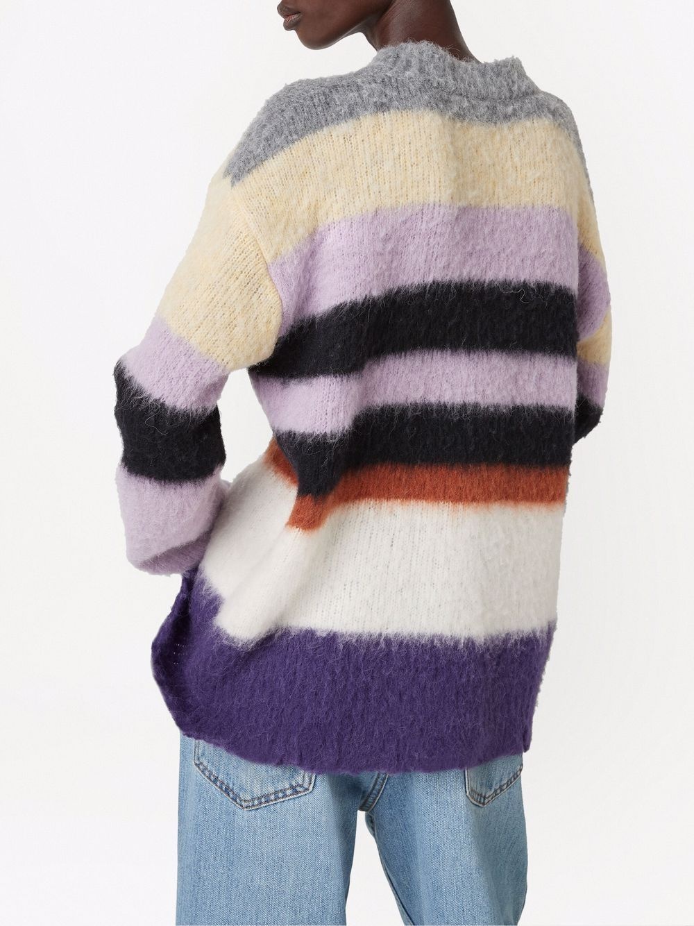 horizontal-stripe pattern long-sleeve jumper - 4