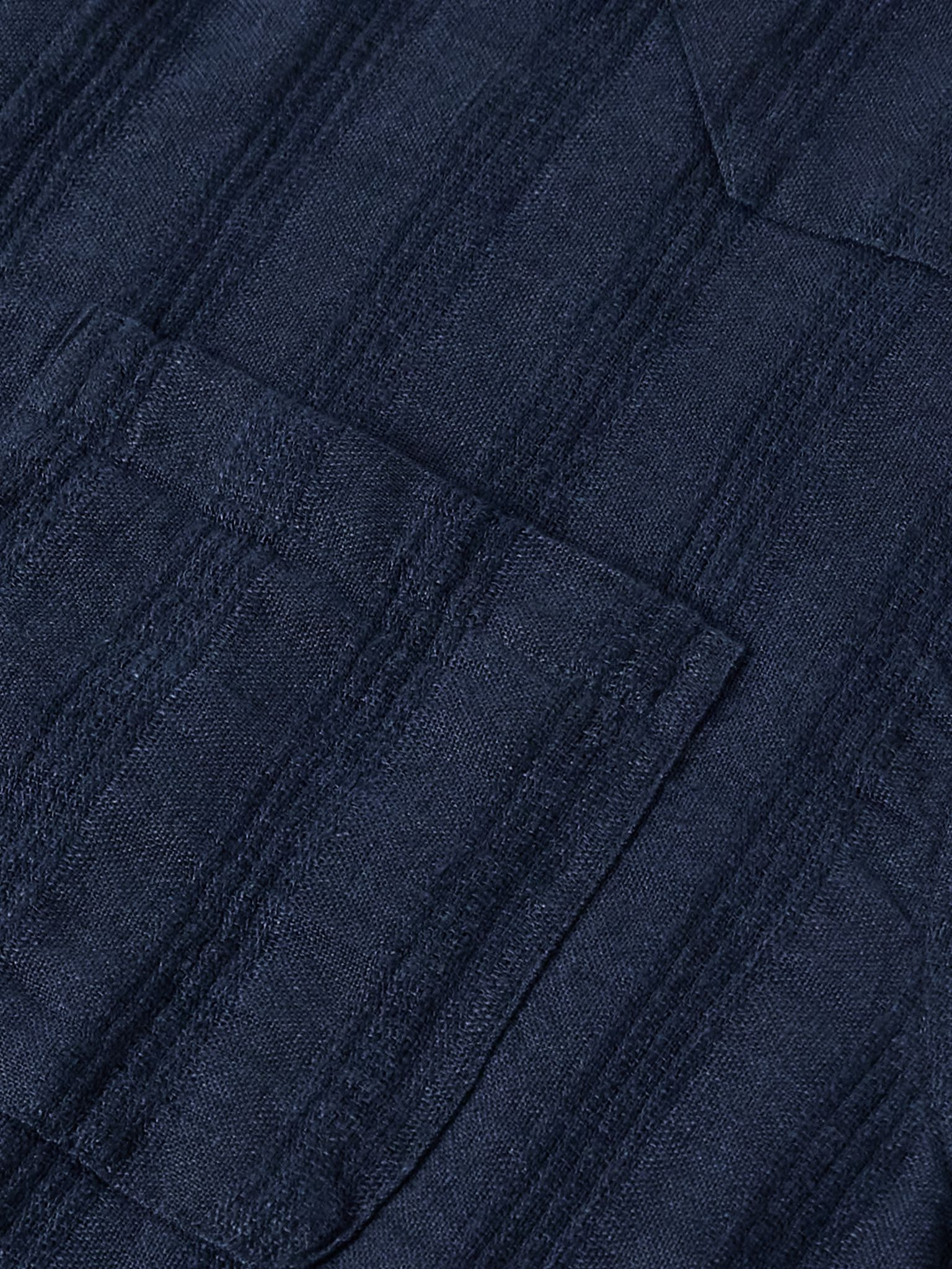 Witley Striped Linen Overshirt Navy - 4
