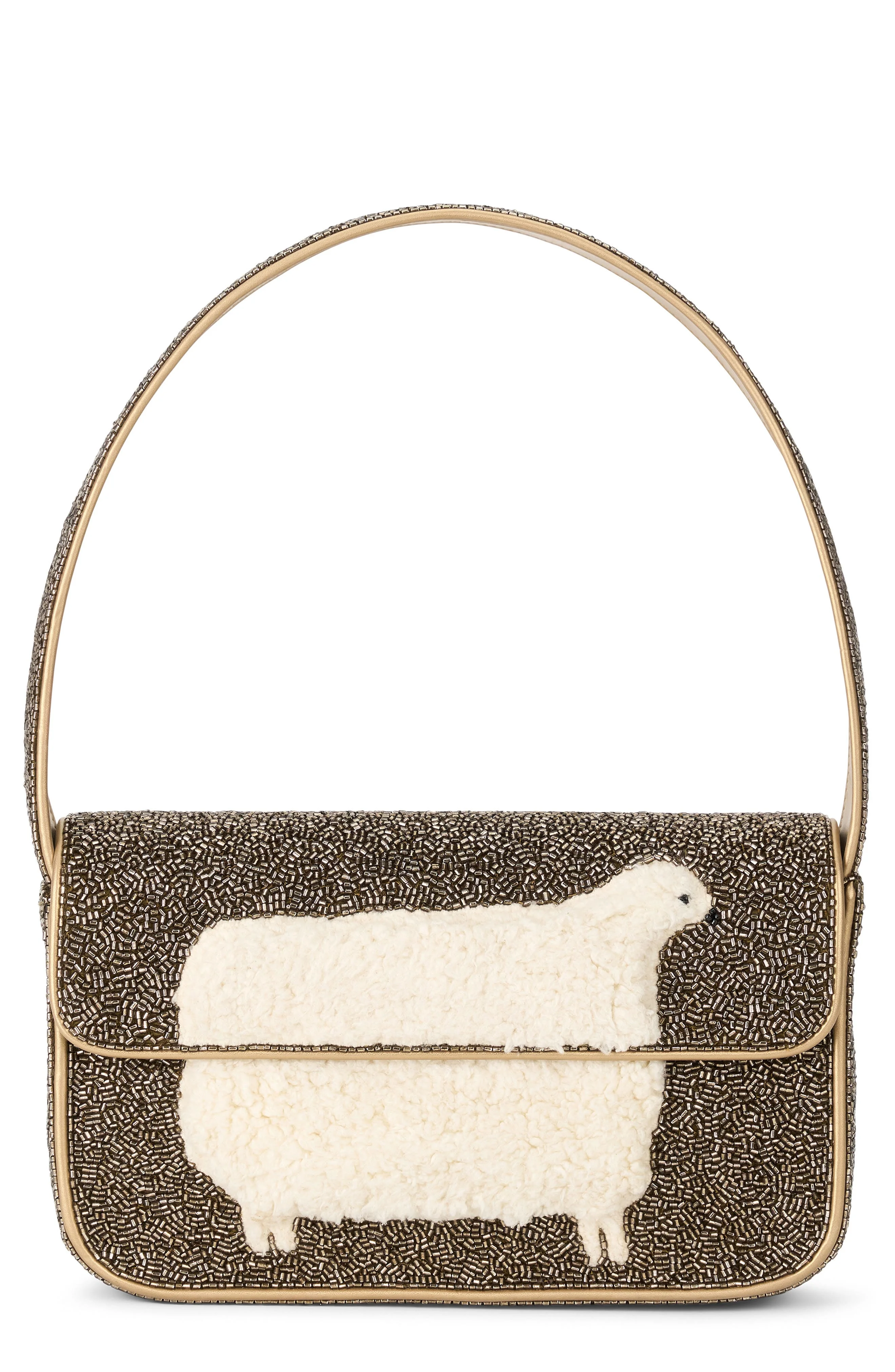 STAUD Tommy Beaded Shoulder Bag in Dolly at Nordstrom - 1