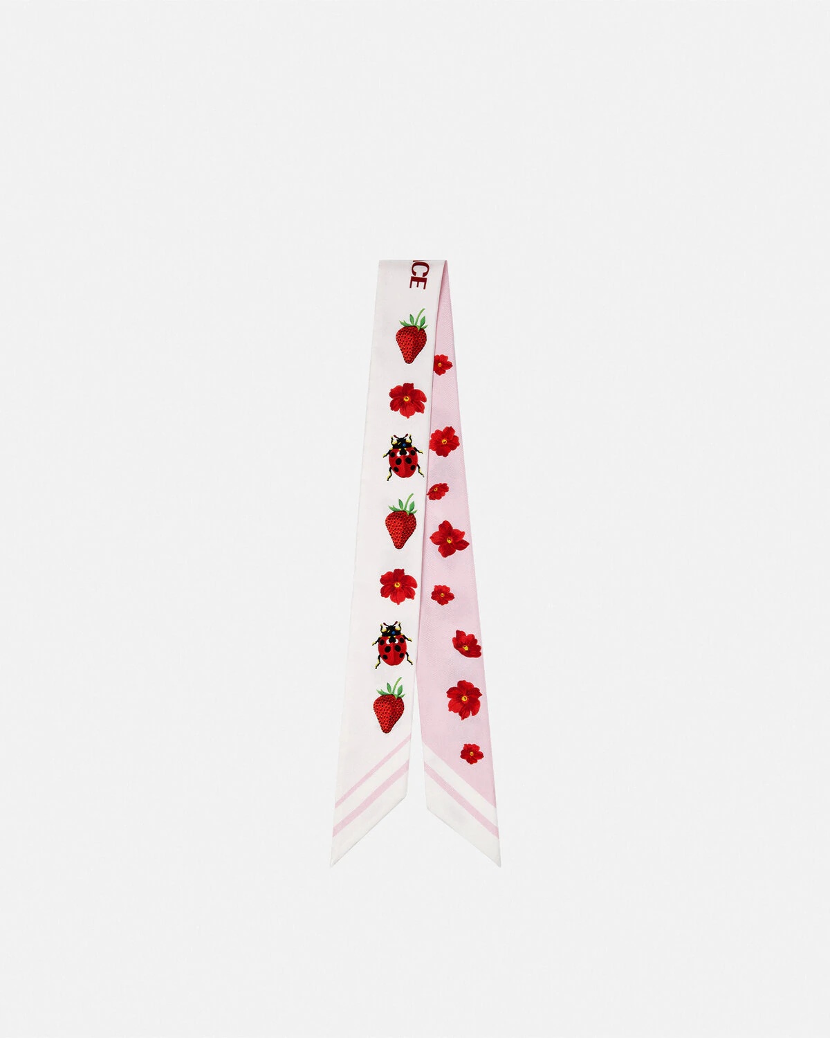 Strawberry Garden Silk Scarf Tie - 1