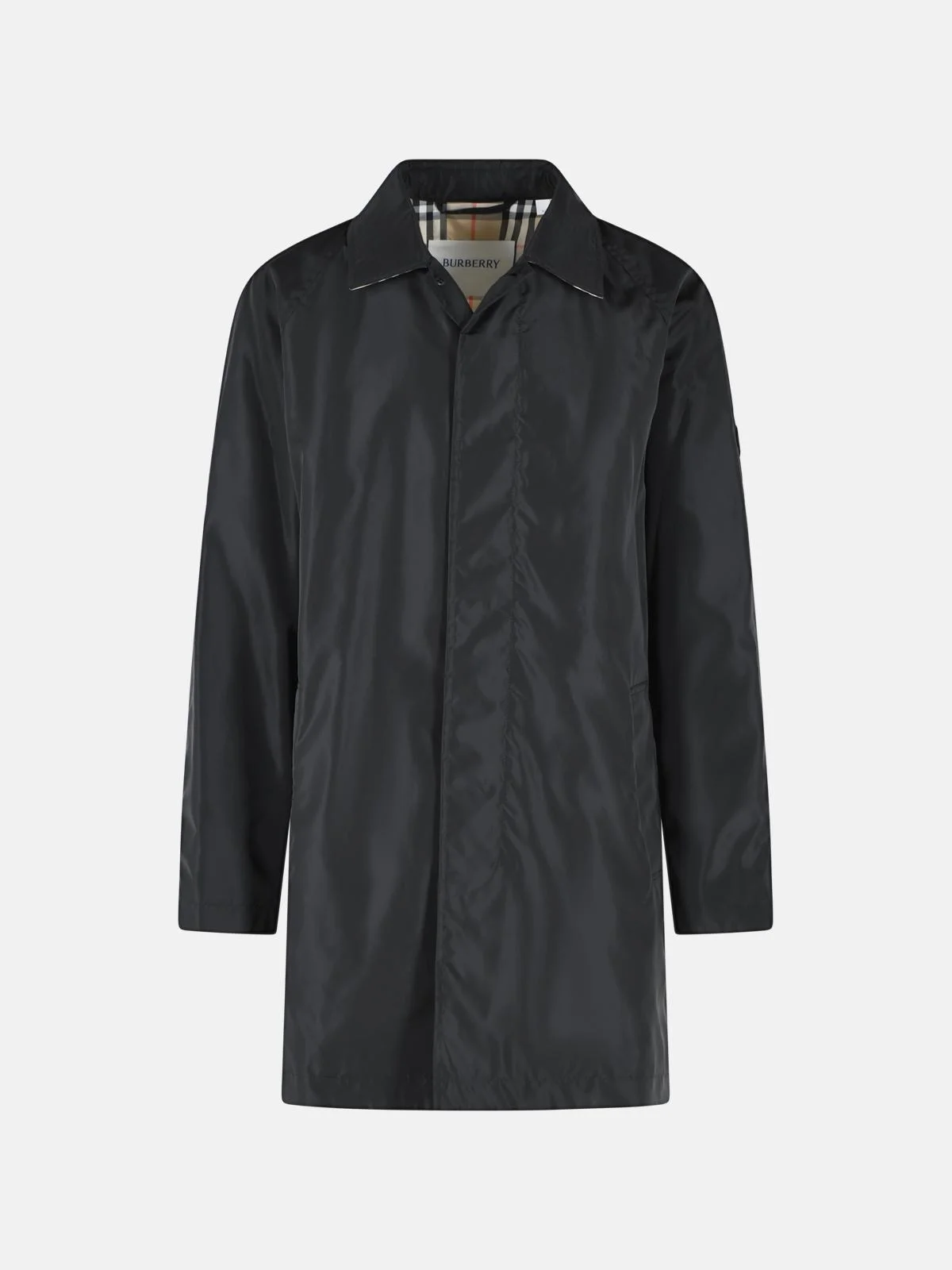 'RIDGEWOOD' BLACK NYLON CAR COAT - 1