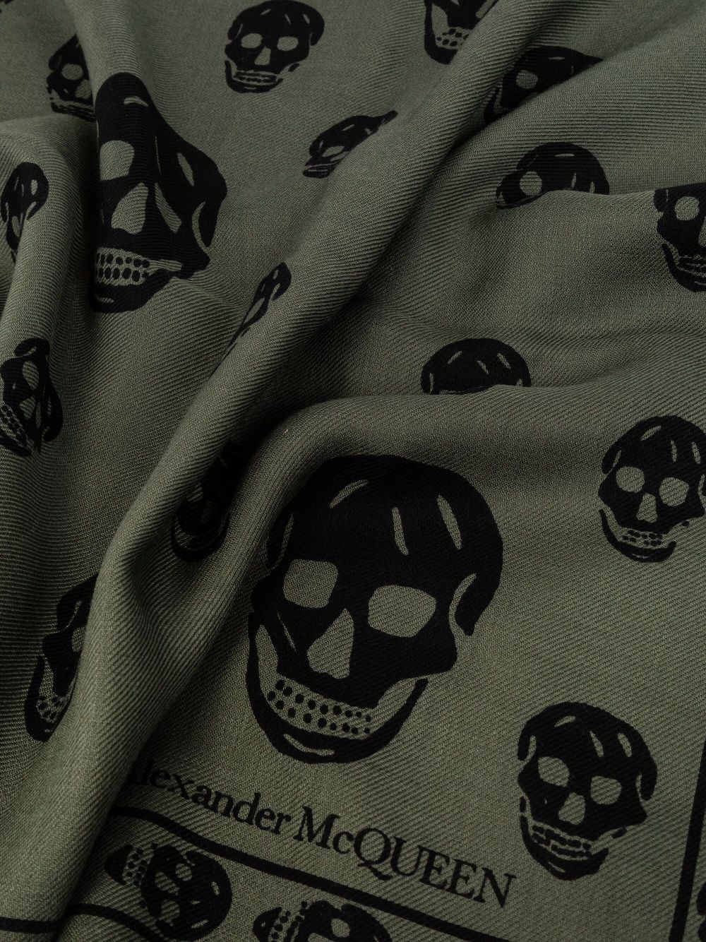 skull-print wool scarf - 3