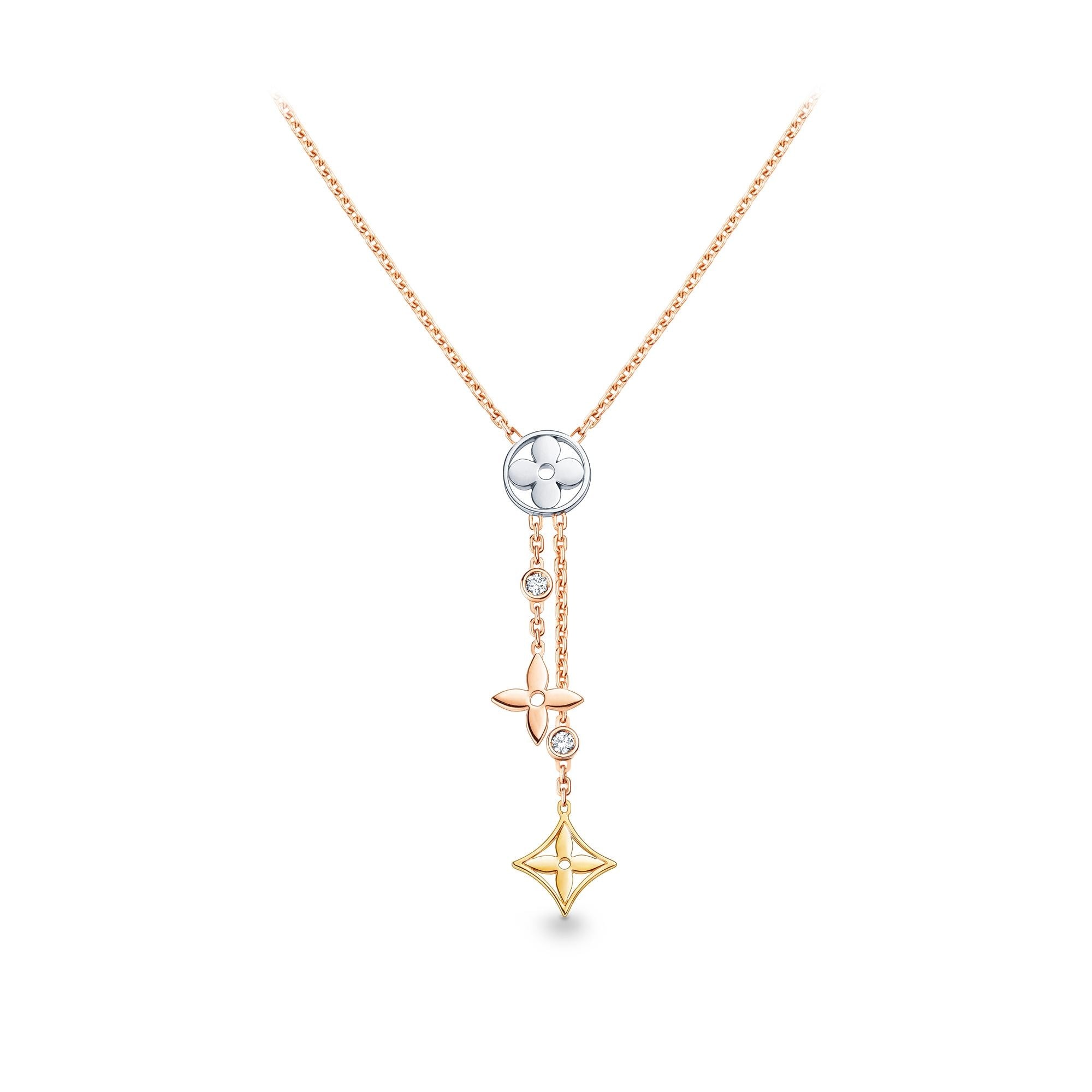 IDYLLE BLOSSOM Y PENDANT, 3 GOLDS AND DIAMONDS - 1