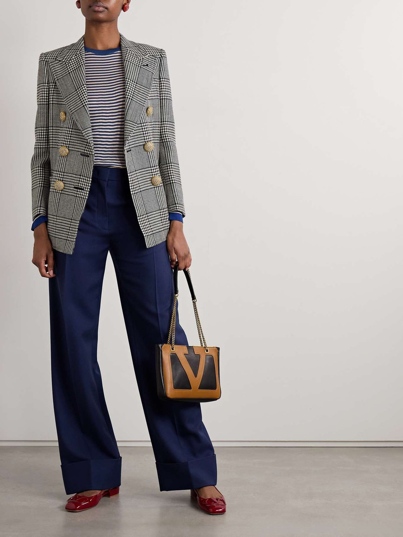 Valentino Striped silk sweater Blue outlook