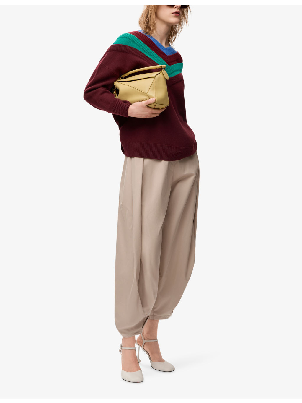 Draped Wide-Leg Cotton-Silk Blend Trousers - 2