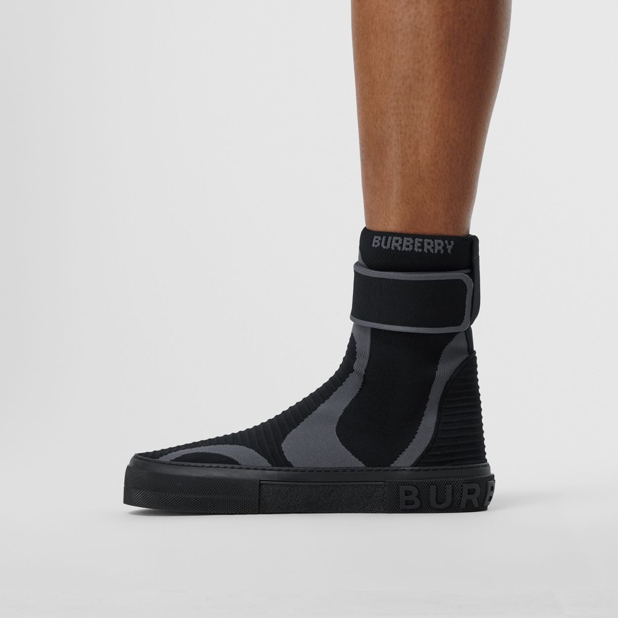 Knitted Stretch Nylon Sub High-top Sneakers - 3