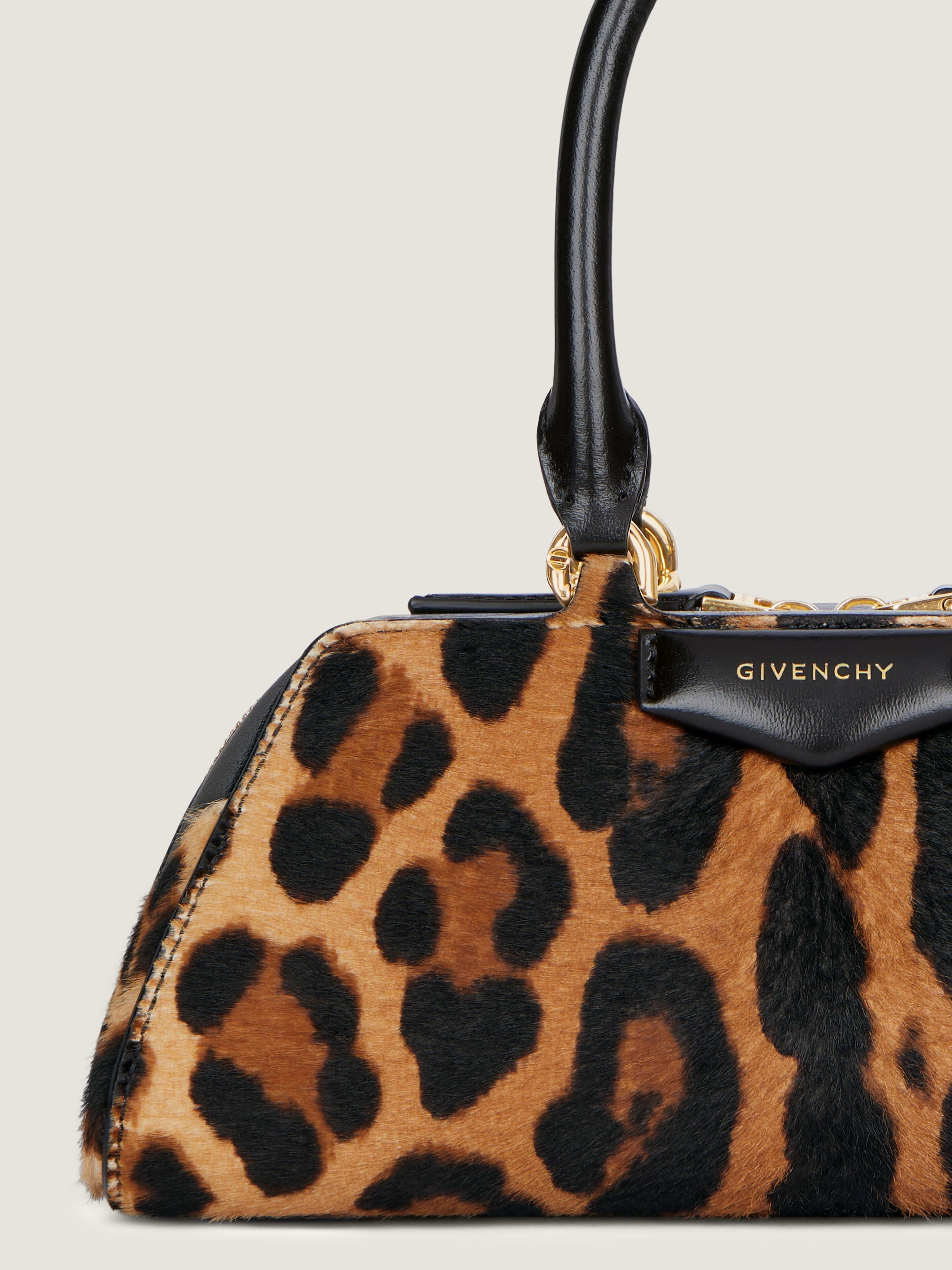 MINI ANTIGONA EAST-WEST BAG IN LEATHER WITH LEOPARD PRINT - 7