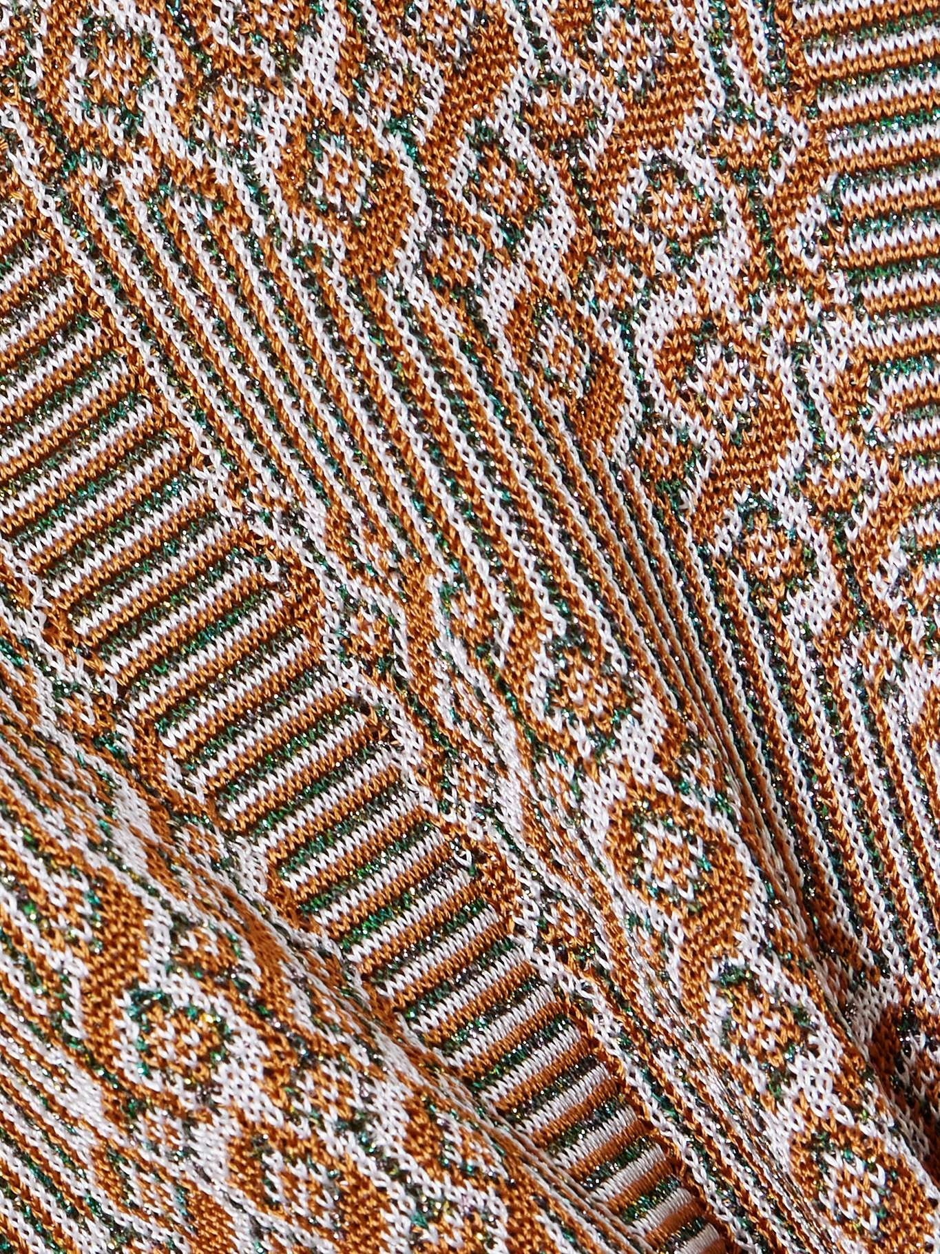 Metallic intarsia-knit midi dress Brown - 4