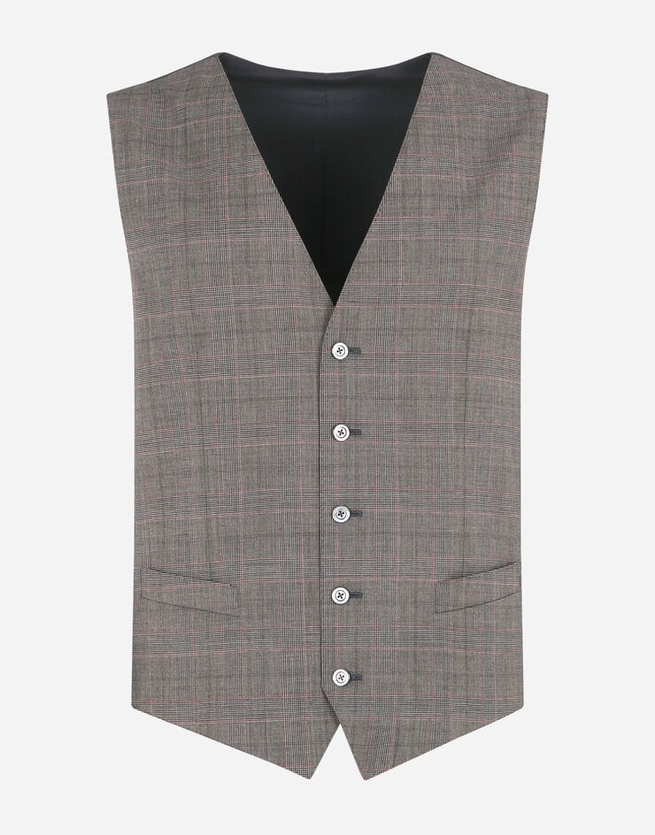 Wool glen plaid vest - 1