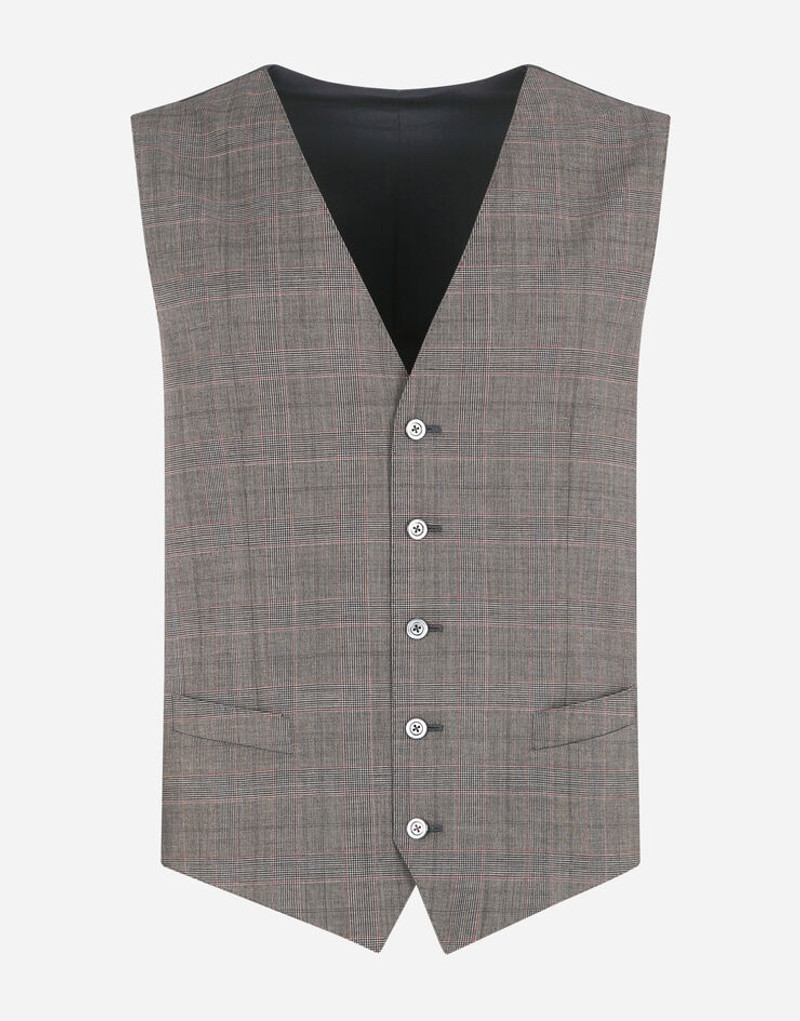 Wool glen plaid vest 1