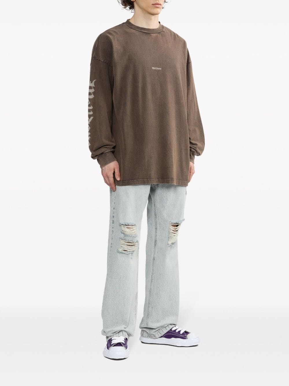 Gothic logo-print cotton sweatshirt - 2