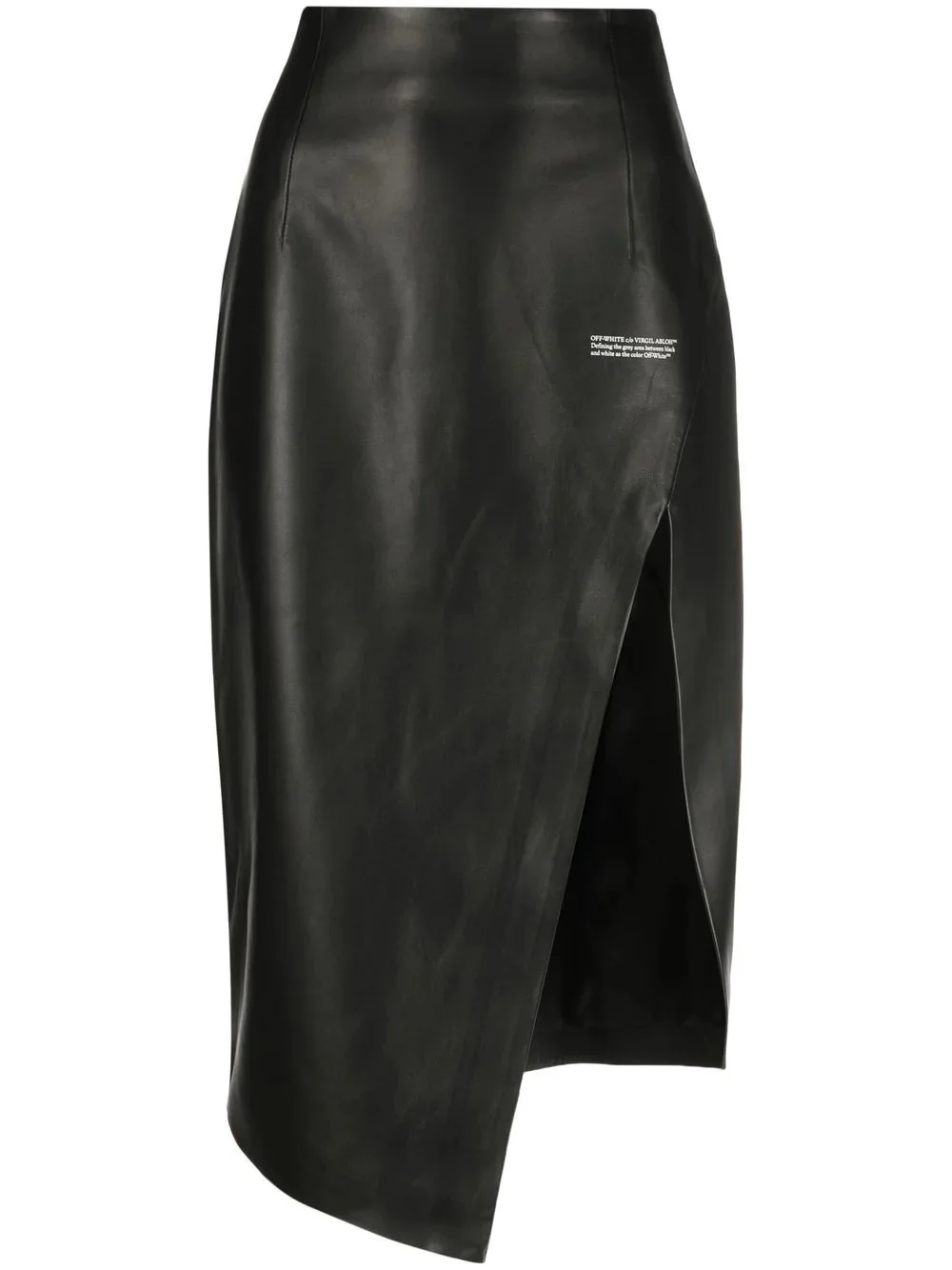 side-slit leather skirt - 1