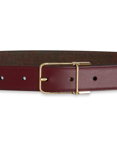 Etro reversible buckled leather belt outlook