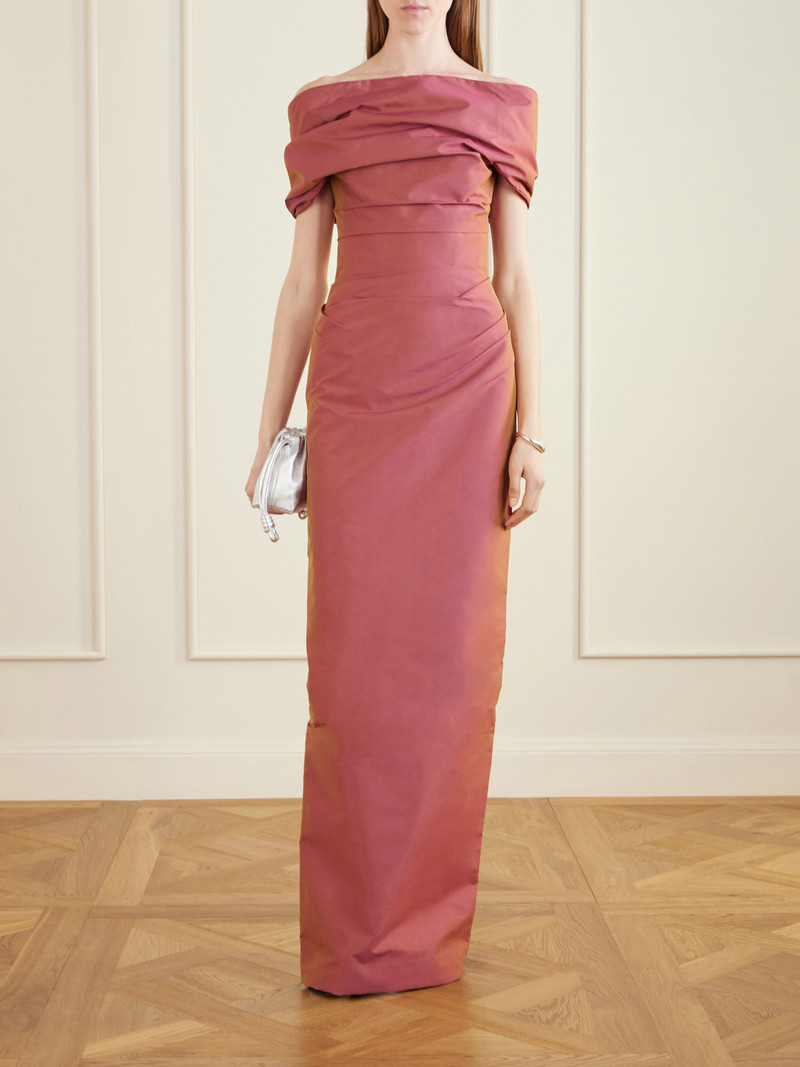 MARMAR HALIM Off-shoulder Gathered Taffeta Gown outlook