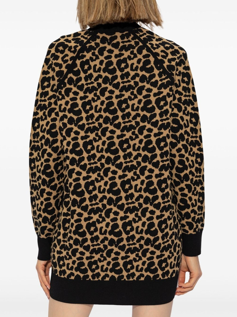 Tenore leopard-intarsia cardigan 4