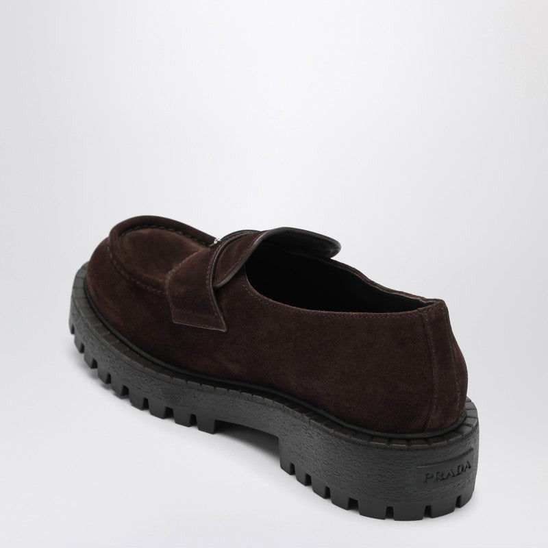 Prada Brown Suede Leather Loafers Men - 2