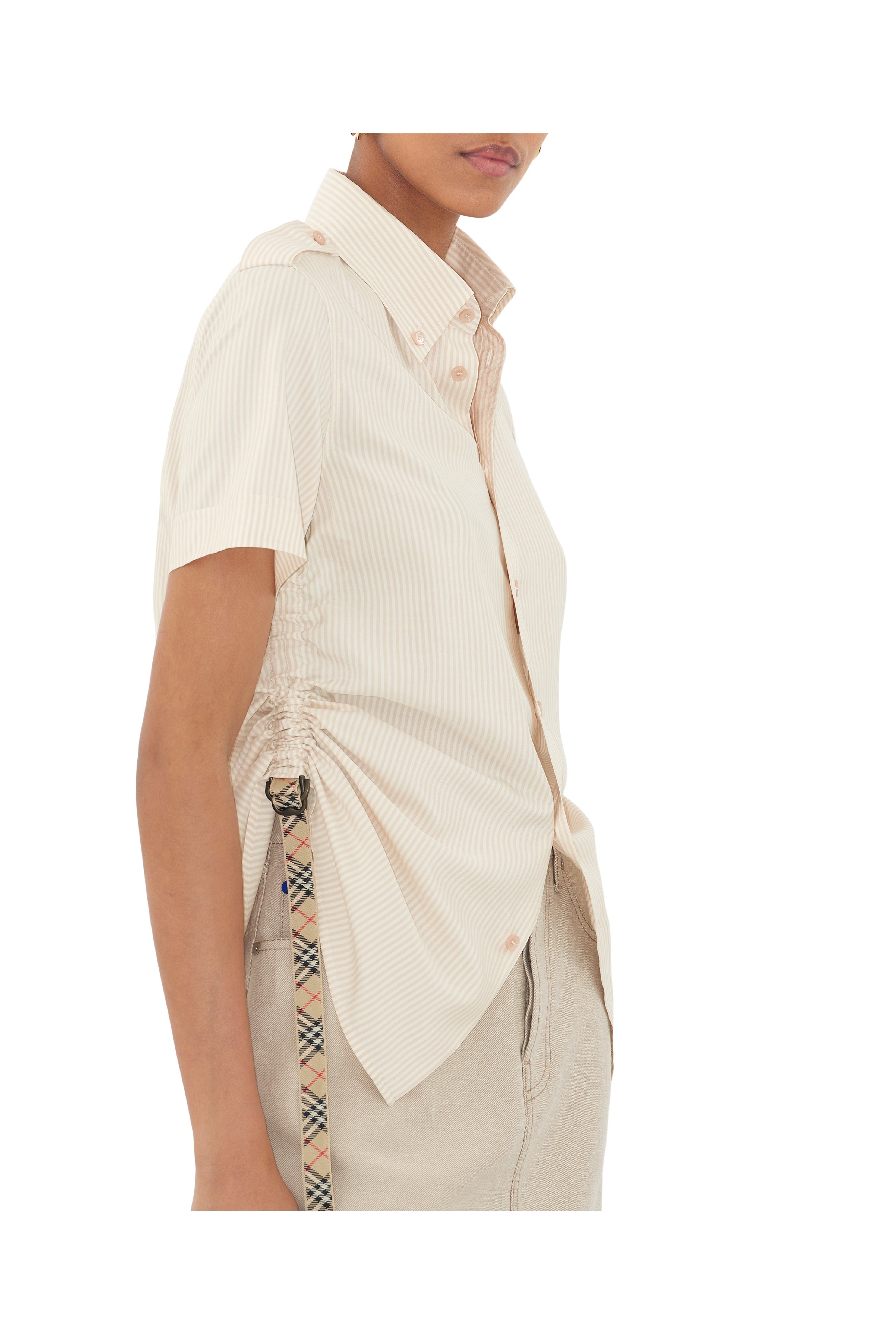 burberry Striped Silk Shirt in Clam at Nordstrom - 2