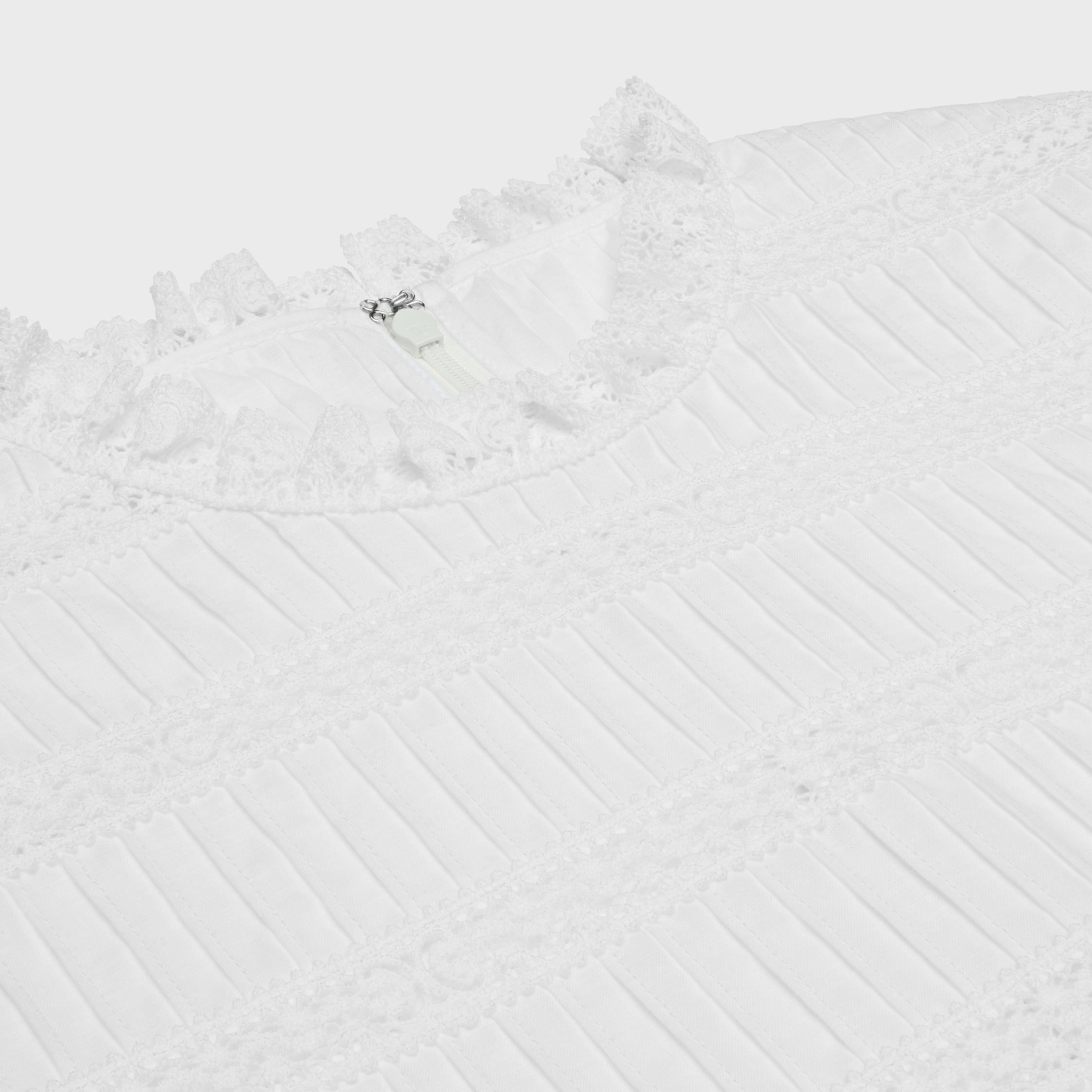 top with embroidered trims in batiste cotton - 3