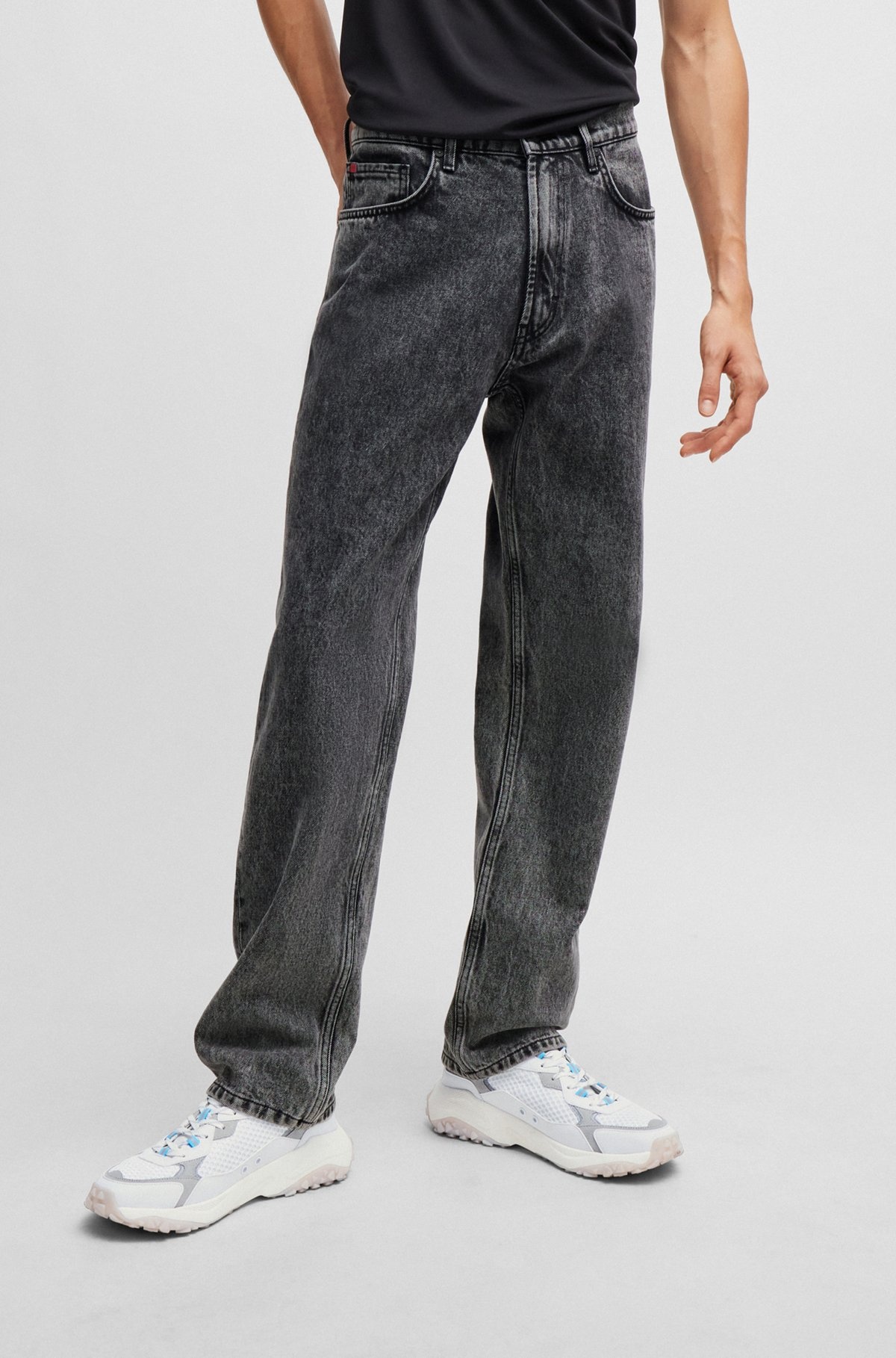 REGULAR-FIT REGULAR-RISE JEANS IN GRAY DENIM - 2