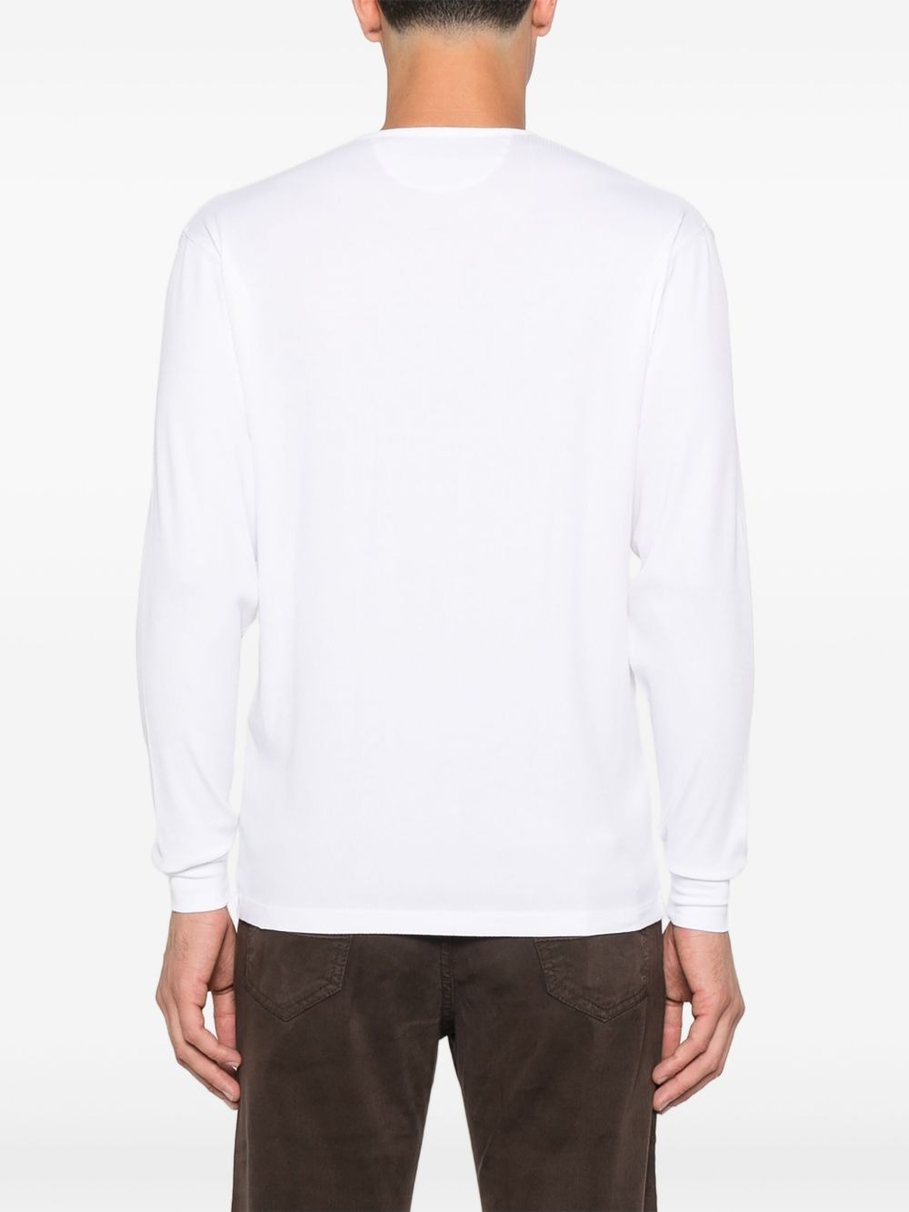 long-sleeve button-placket T-shirt - 3