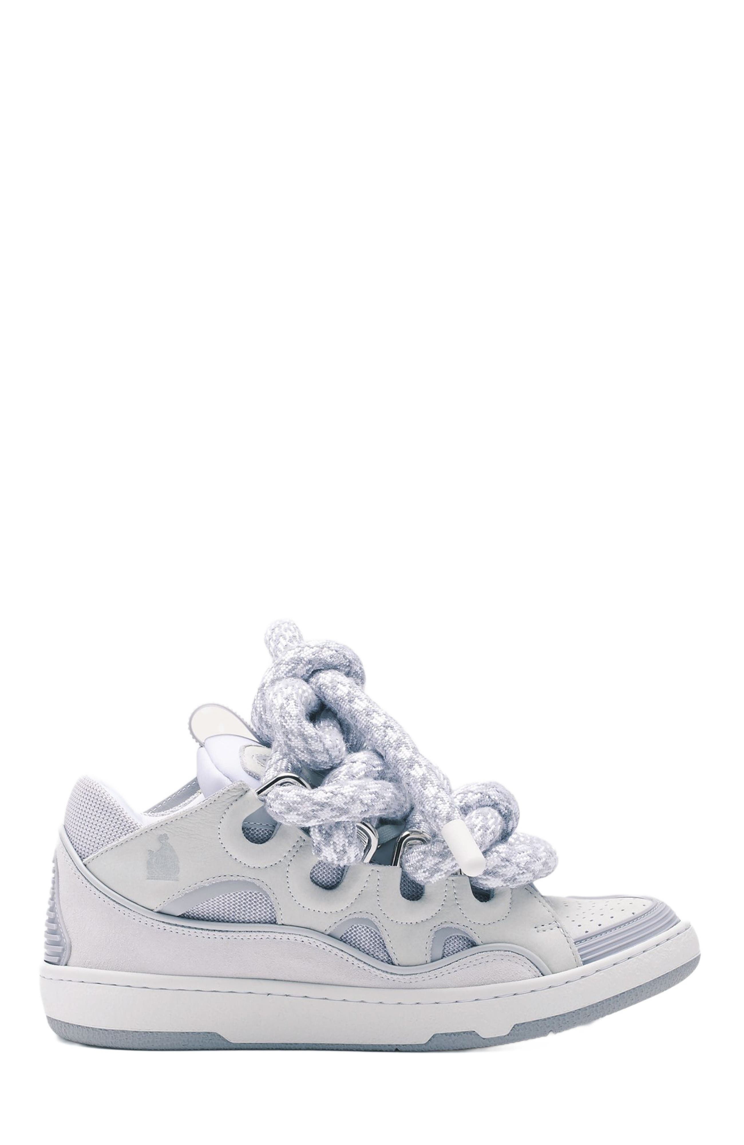Lanvin Curb Sneakers In Leather With Snake Laces For Women in White at Nordstrom - 1
