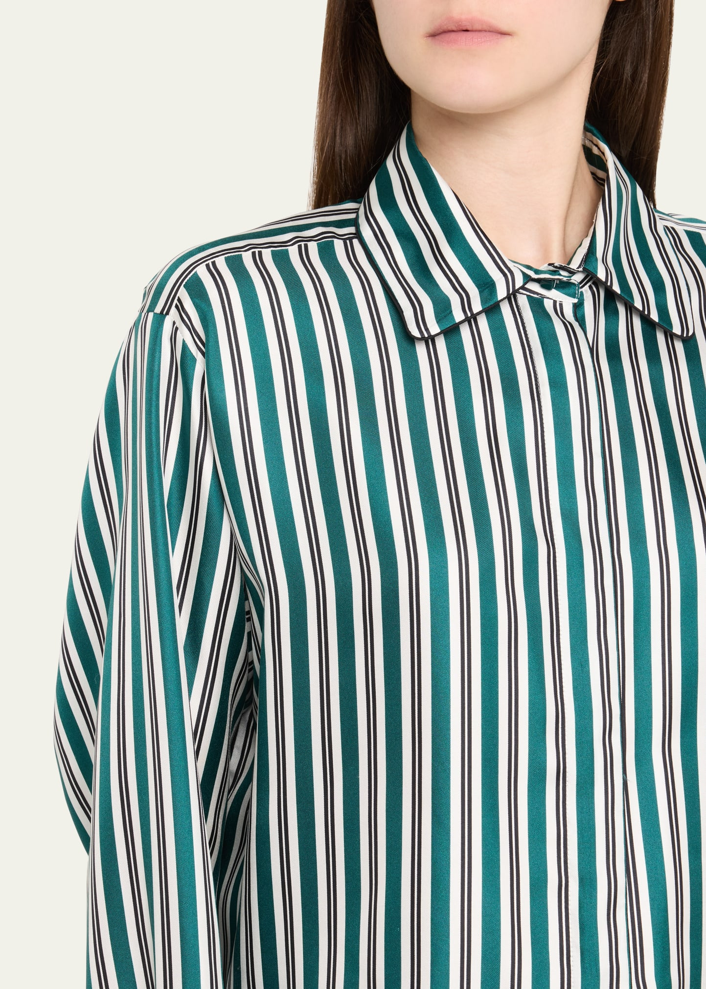 Brama Stripe Silk Blouse - 3