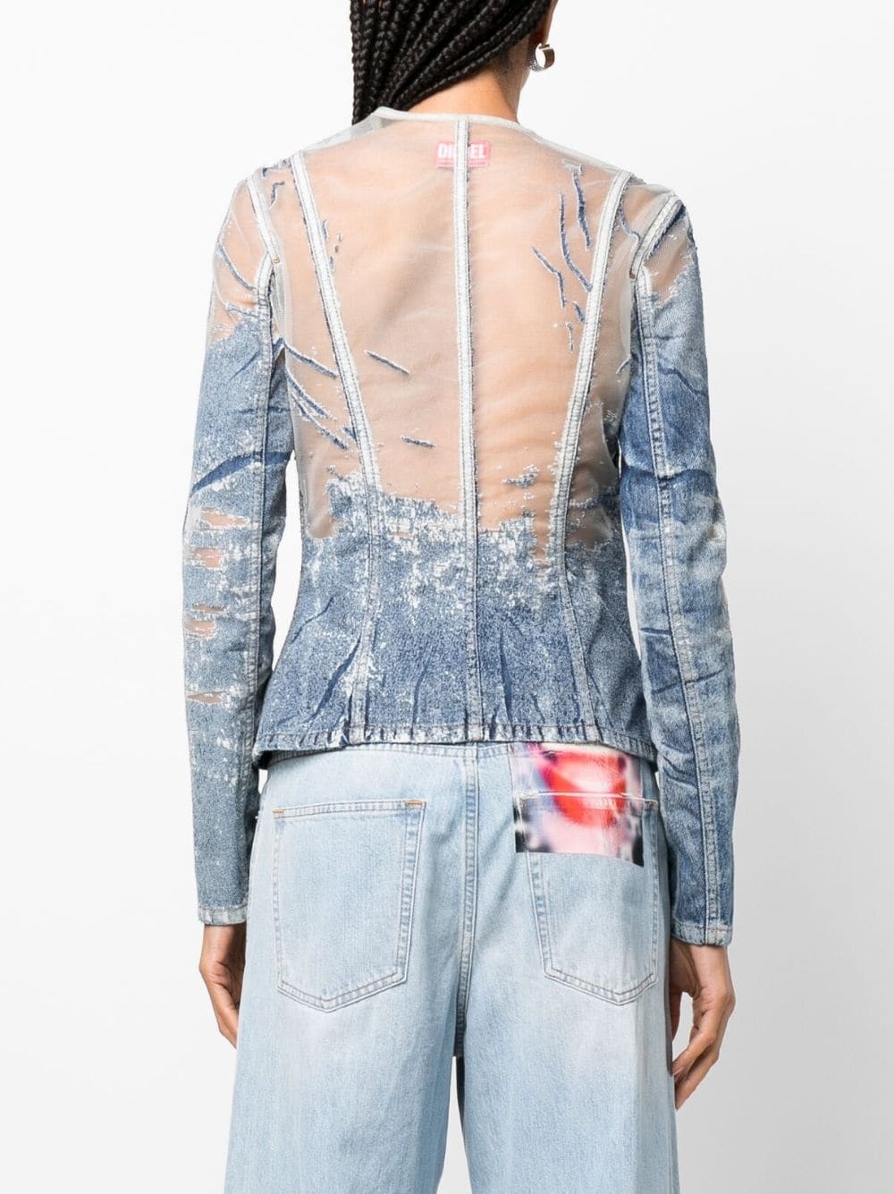Milly denim fitted jacket - 4