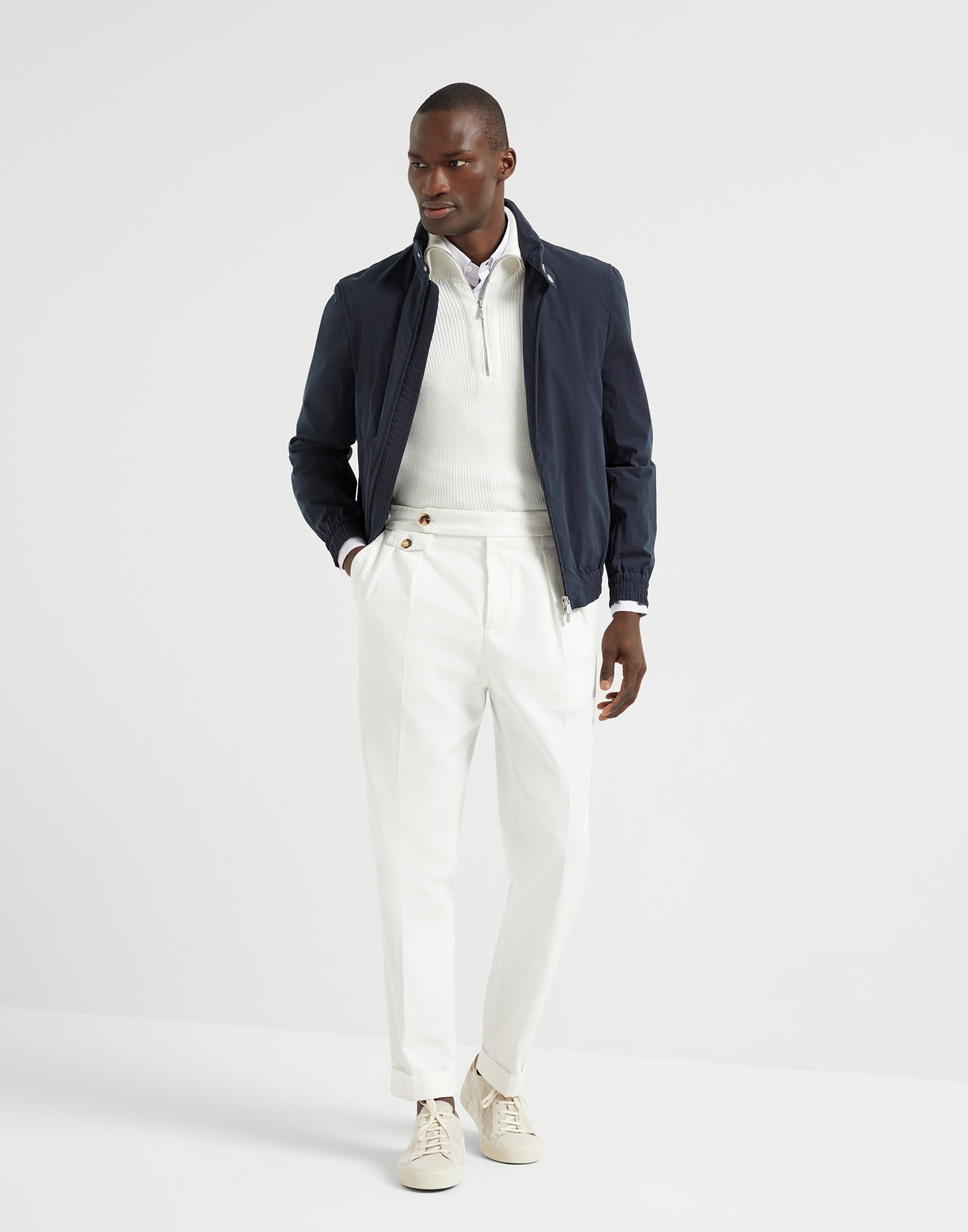 Striped poplin slim fit shirt with button-down collar - 5
