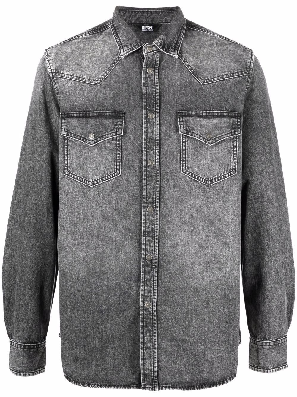 stonewashed denim shirt - 1