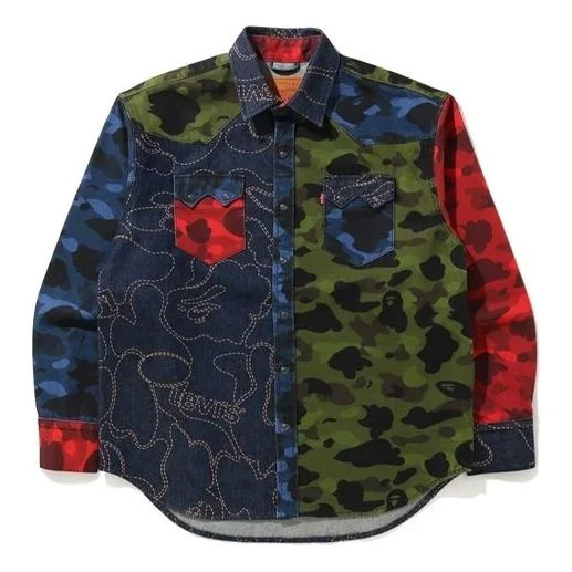 A Bathing Ape x Levis Crossover SS21 Camouflage Long Sleeves Shirt 'Multicolor' 1H23-131-904 - 1
