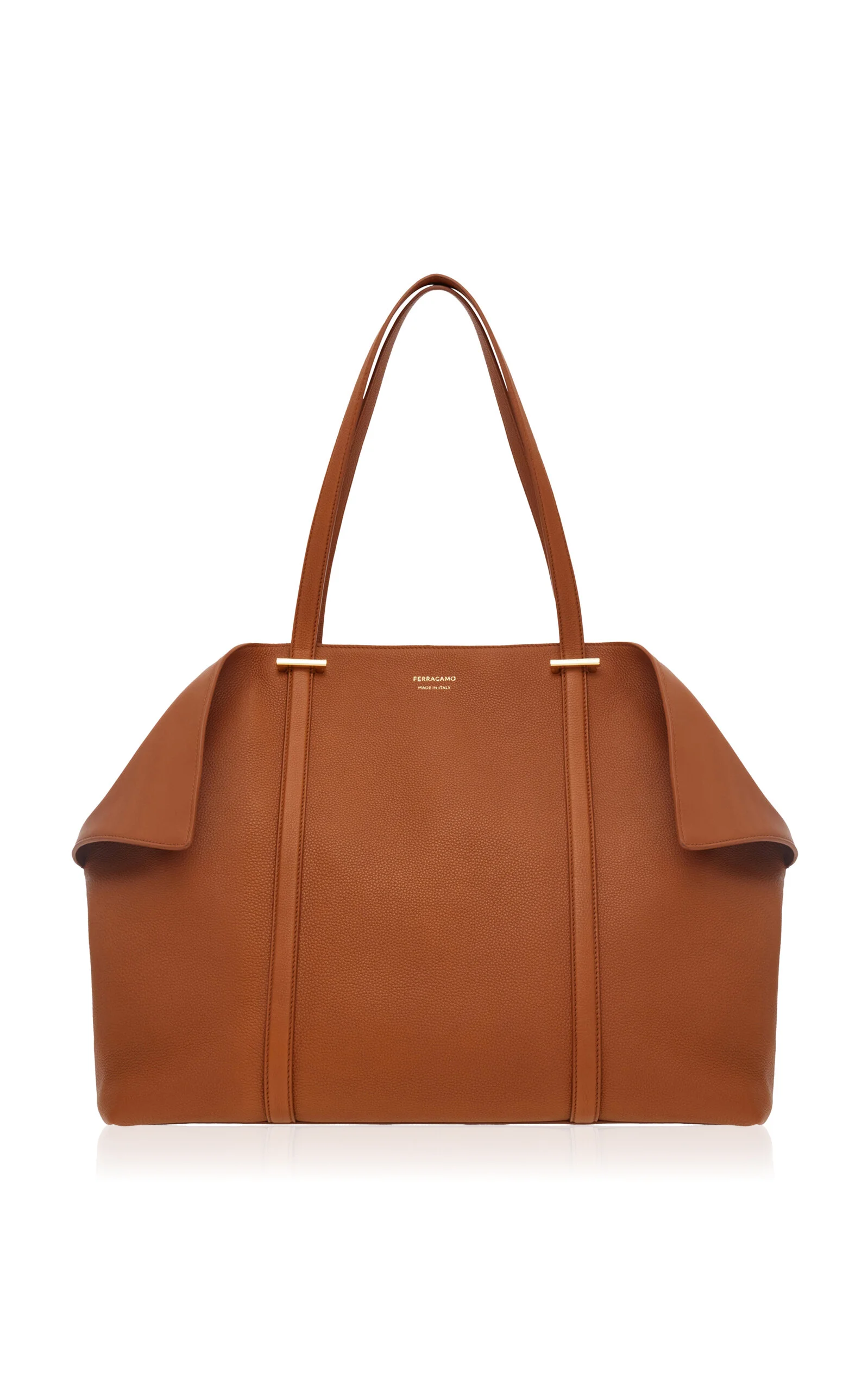 Scarf Large Leather Tote Bag brown - 1