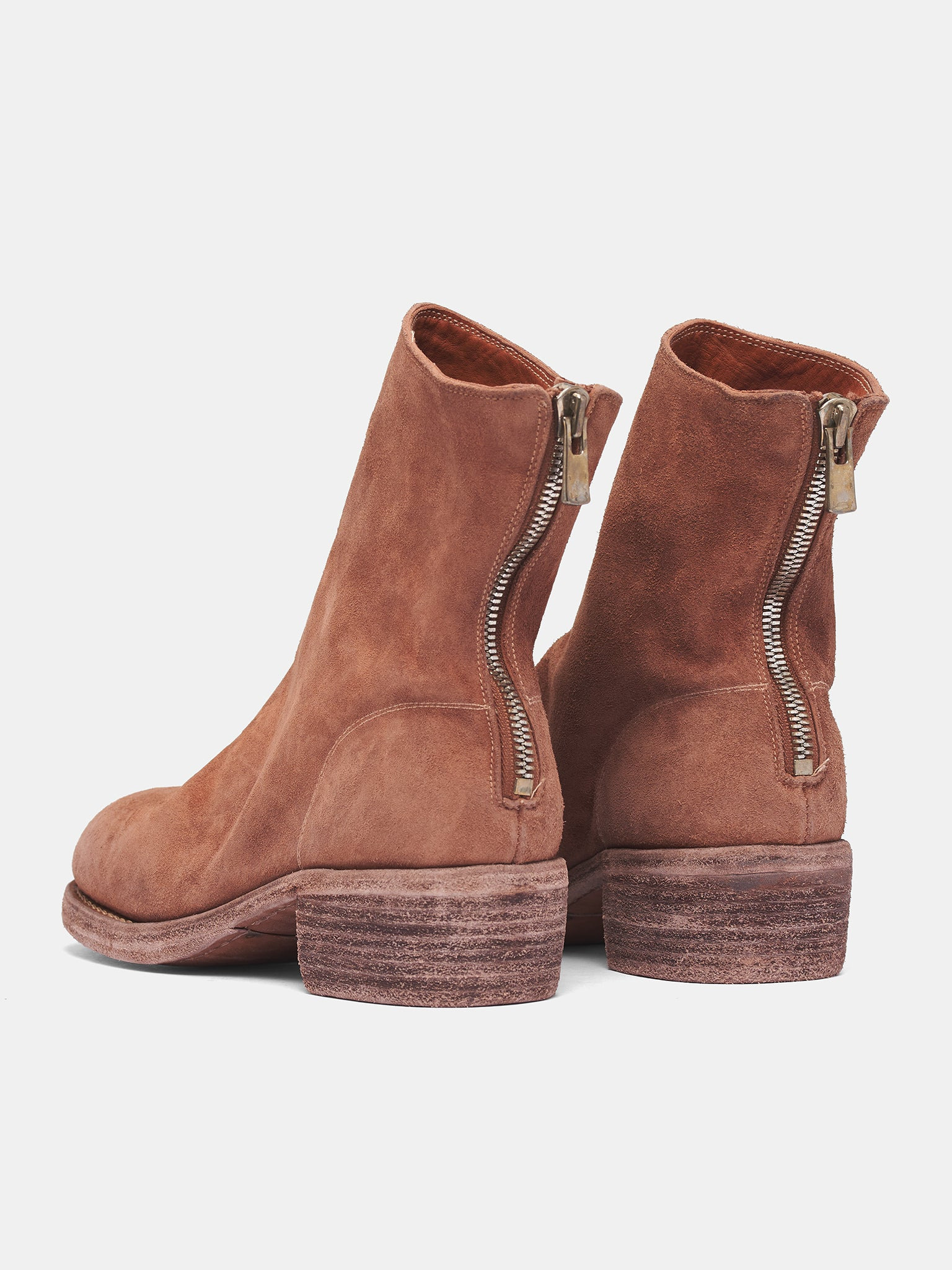 Brown 796Z Reverse Horse Leather Boots - 5