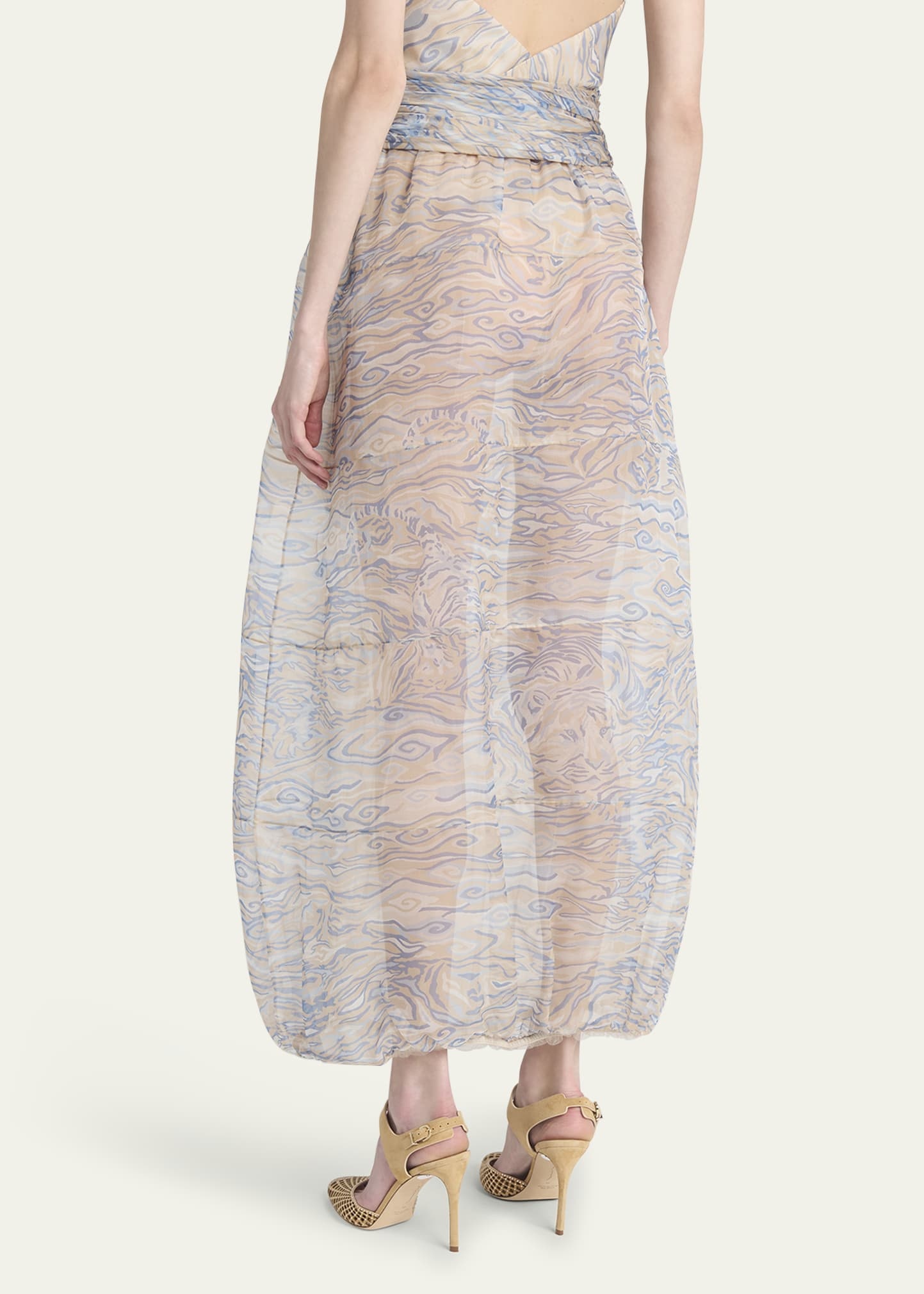 Abstract Semi-Sheer Maxi Skirt - 3