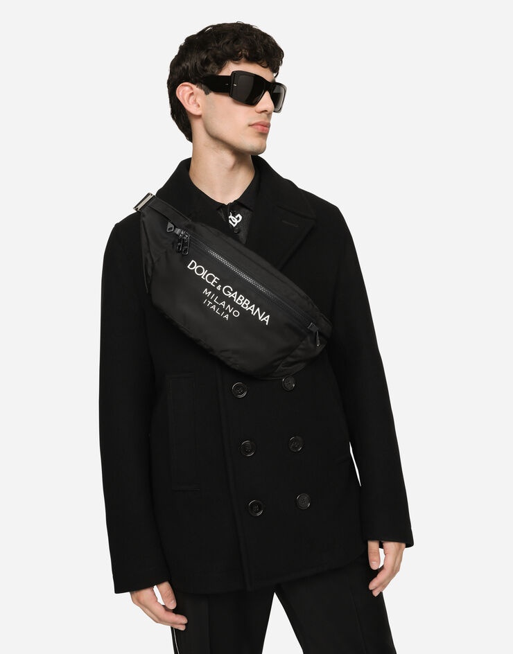 Dolce & Gabbana Nylon belt bag with rubberized logo | REVERSIBLE
