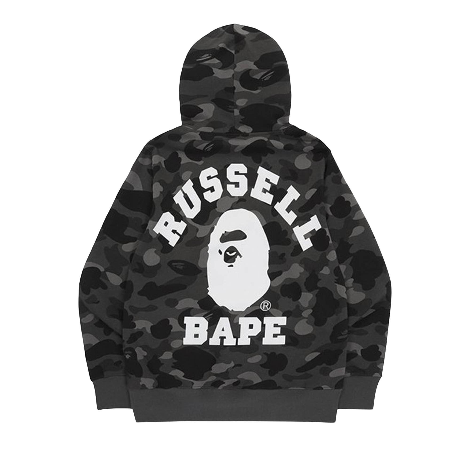 BAPE x Russell Color Camo College Hoodie 'Black' - 2