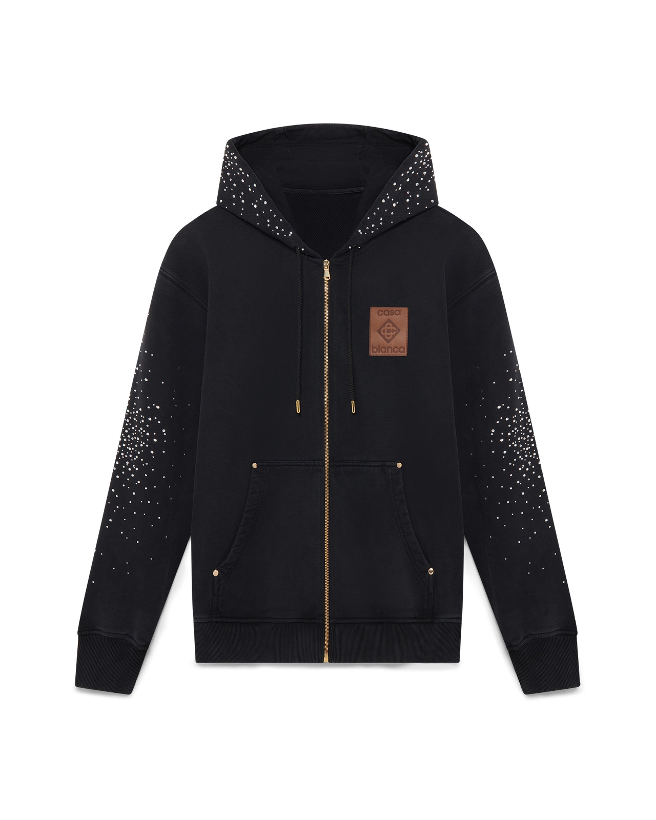 La Prémonition Crystal Embellished Zip Hooded Sweatshirt | Casablanca Paris - 1