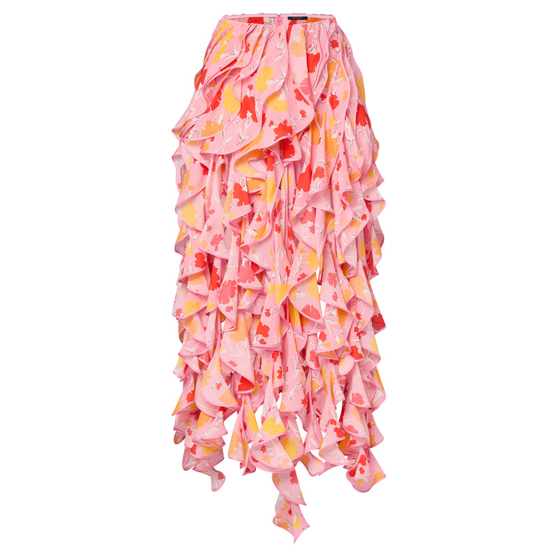 Carnation Print Ruffle Skirt 1