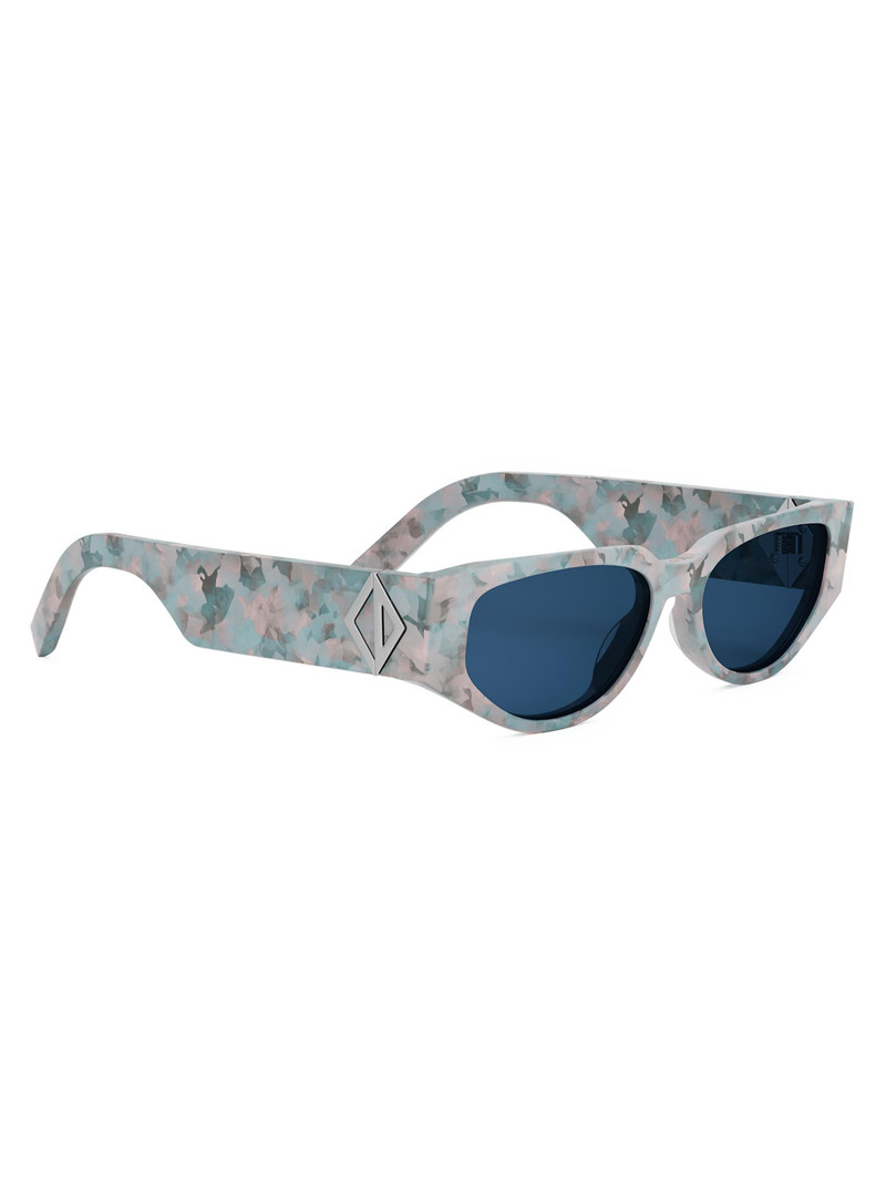Men's CD Diamond S7I Geometric Sunglasses - Pale Blue Havana Bright Blue 8
