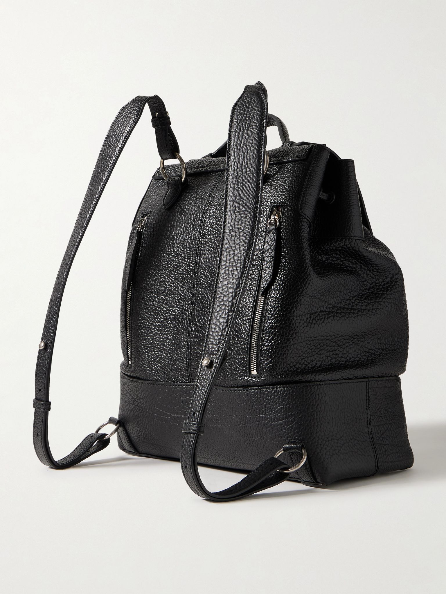 Glide Full-Grain Leather Backpack Black - 3