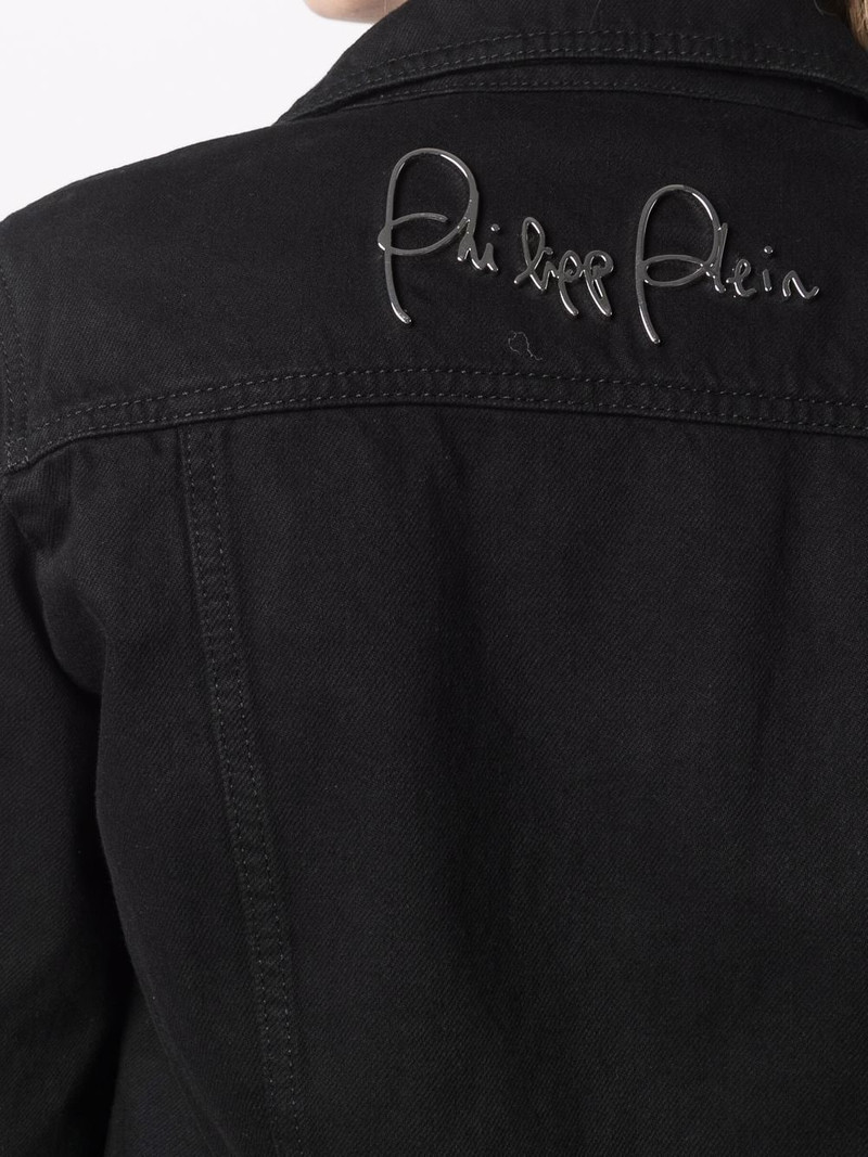 logo-plaque denim jacket 5