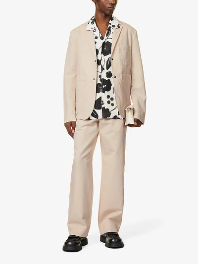 JACQUEMUS La Veste Jean notched-lapel cotton and linen-blend jacket outlook