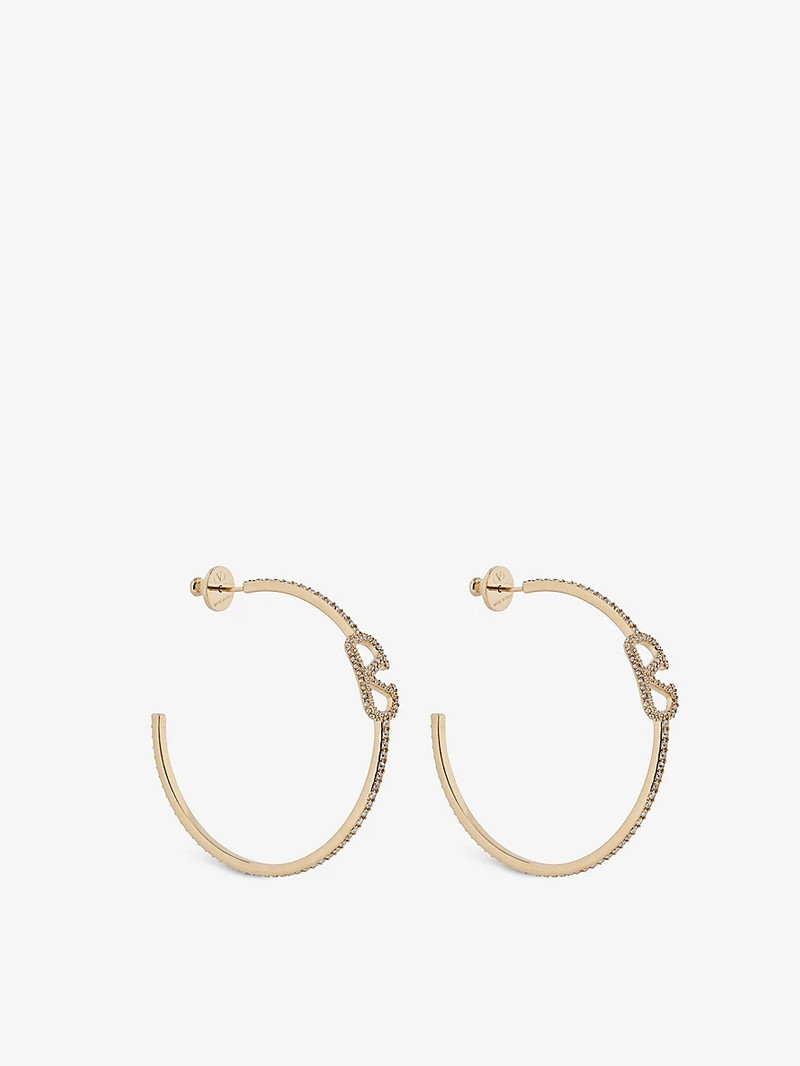 Logo-embellished brass earrings 1